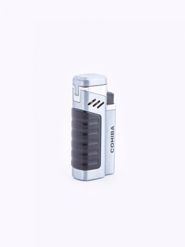 COHİBA Dört Torch Siyah-gümüş Puro Çakmağı CCM0550