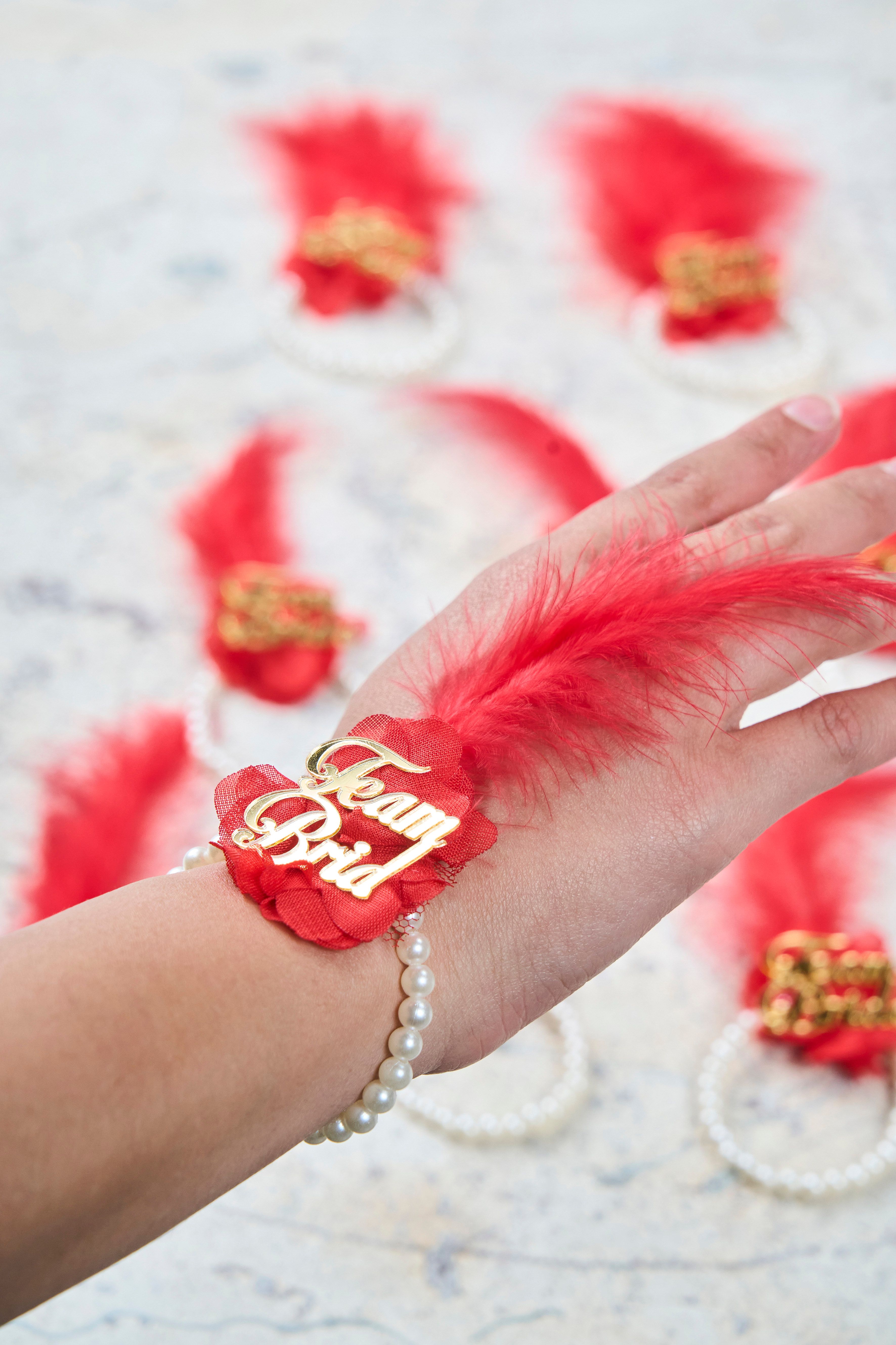 10 Adet Bekarlığa Veda - Bride Team Bileklik - KIRMIZI