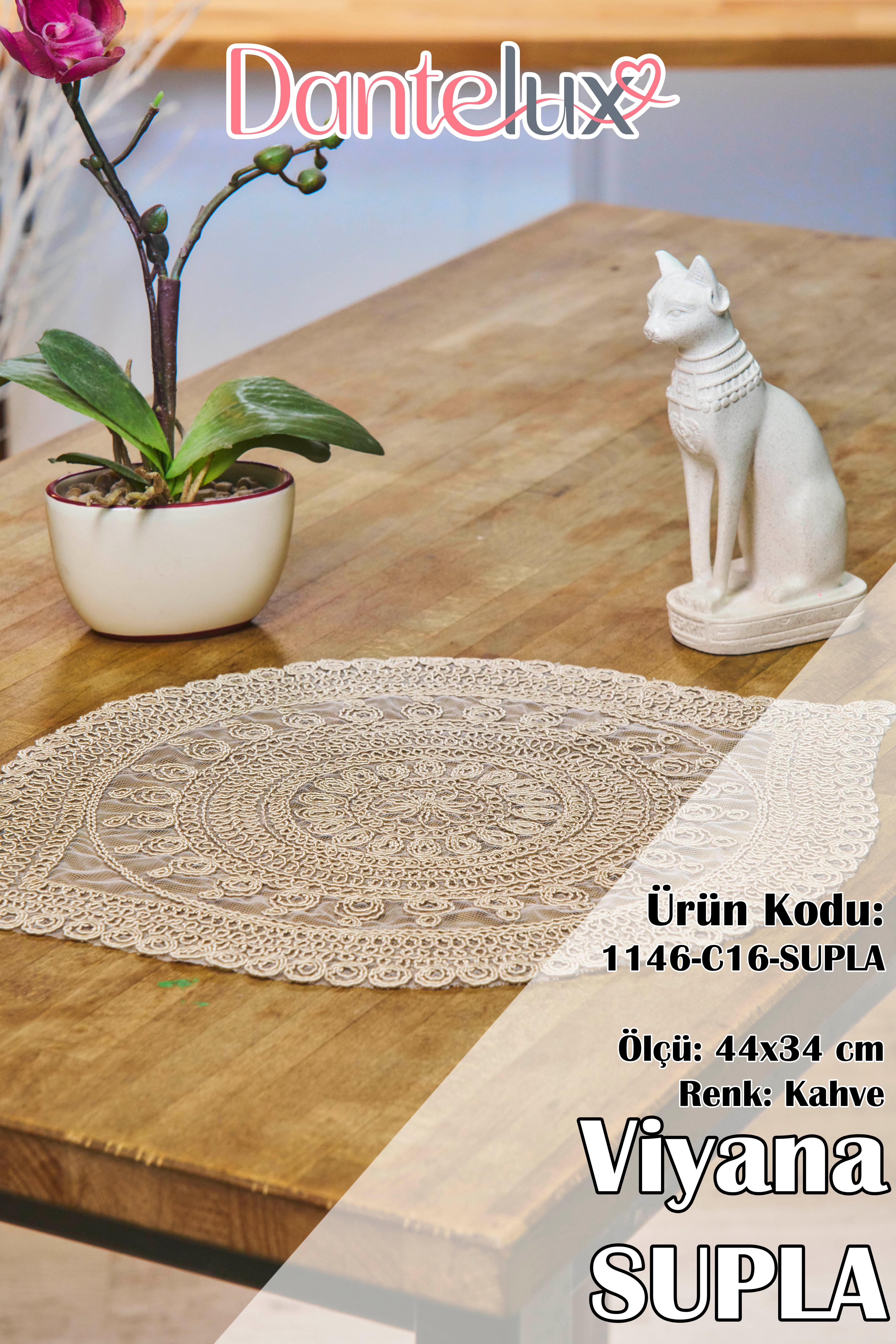 6 Adet Venedik Örme Supla (44x34 cm) - GRİ