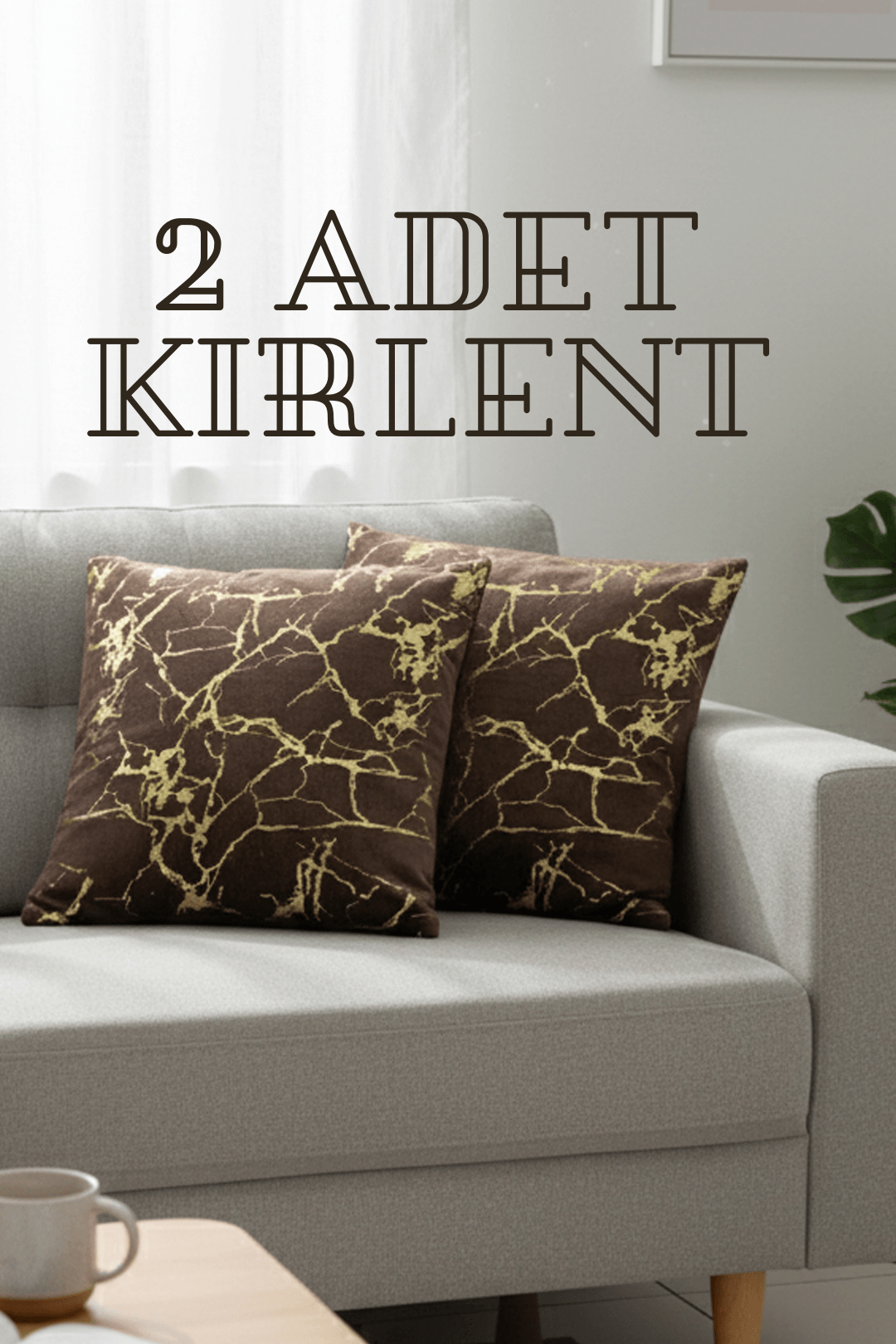 2 Adet Yaldızlı Minimal Kırlent (40x40 cm)