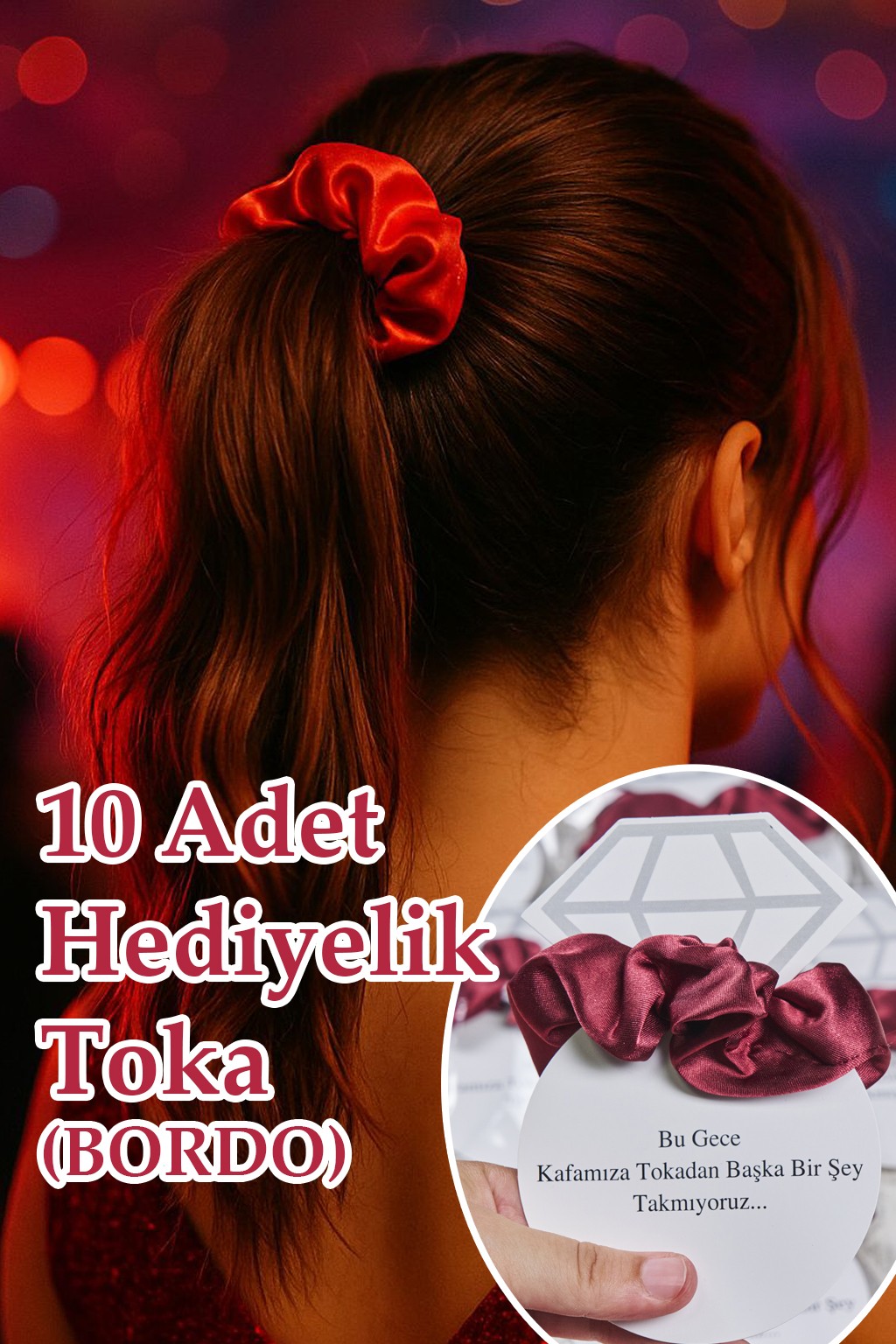 10 Hediyelik Toka - Söz & Nişan & Kına Hediyesi - BORDO