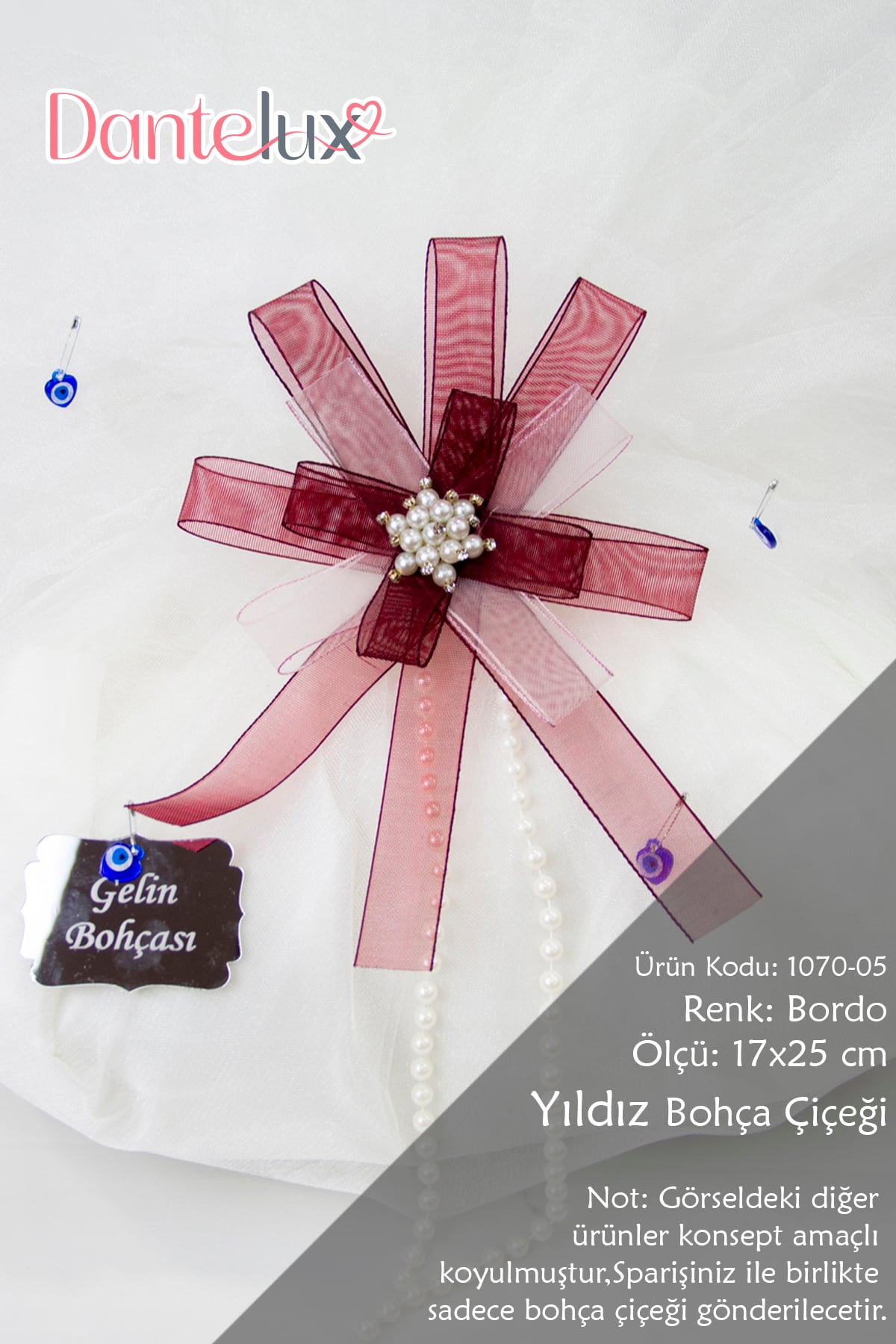 Yıldız Bohça Süsleme Çiçeği - BORDO