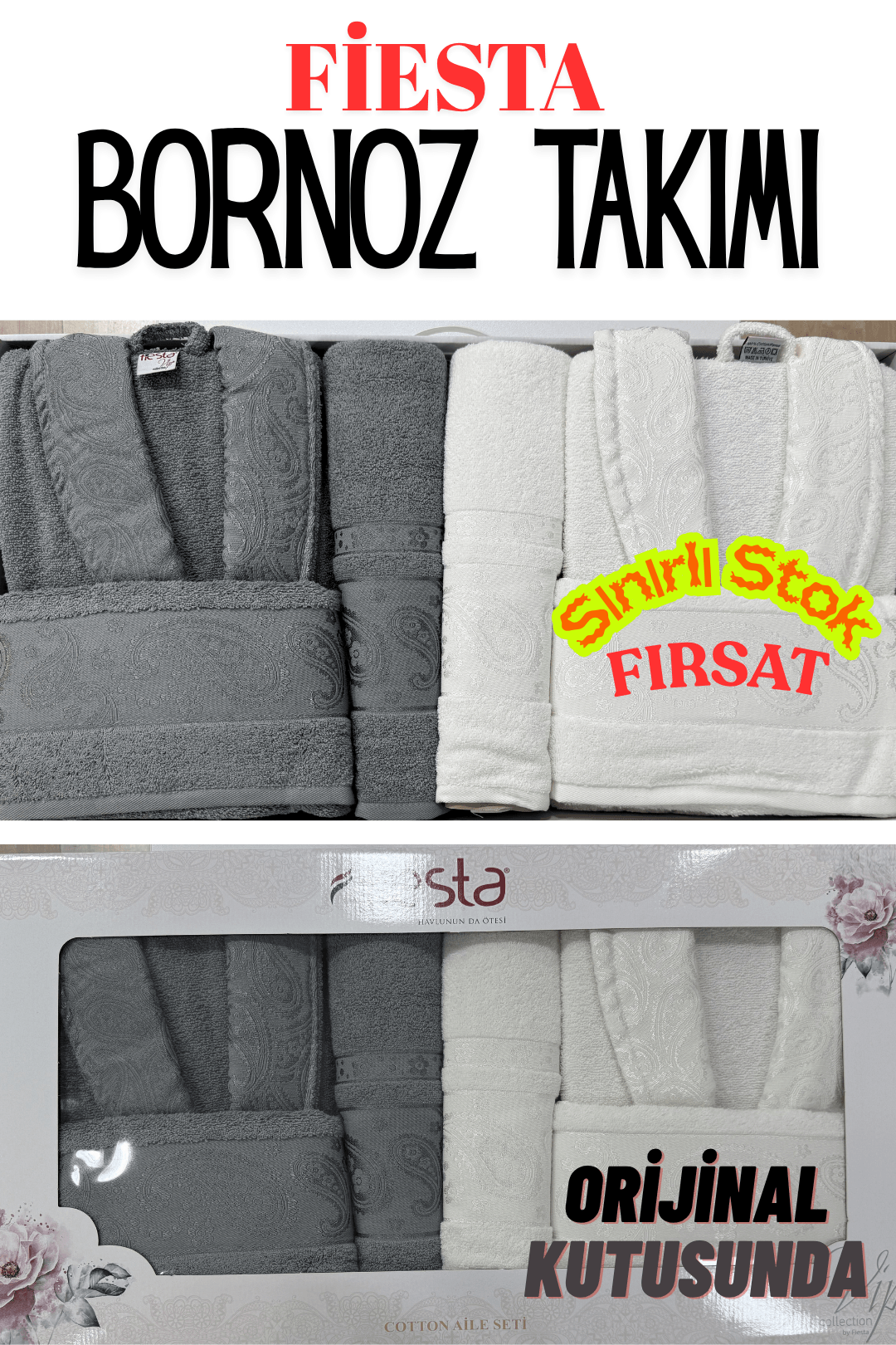Fiesta Kampanyalı Bornoz Takımı - Özel Fiyat Sınrılı Stok - Ücretsiz Kargo - 7. Model