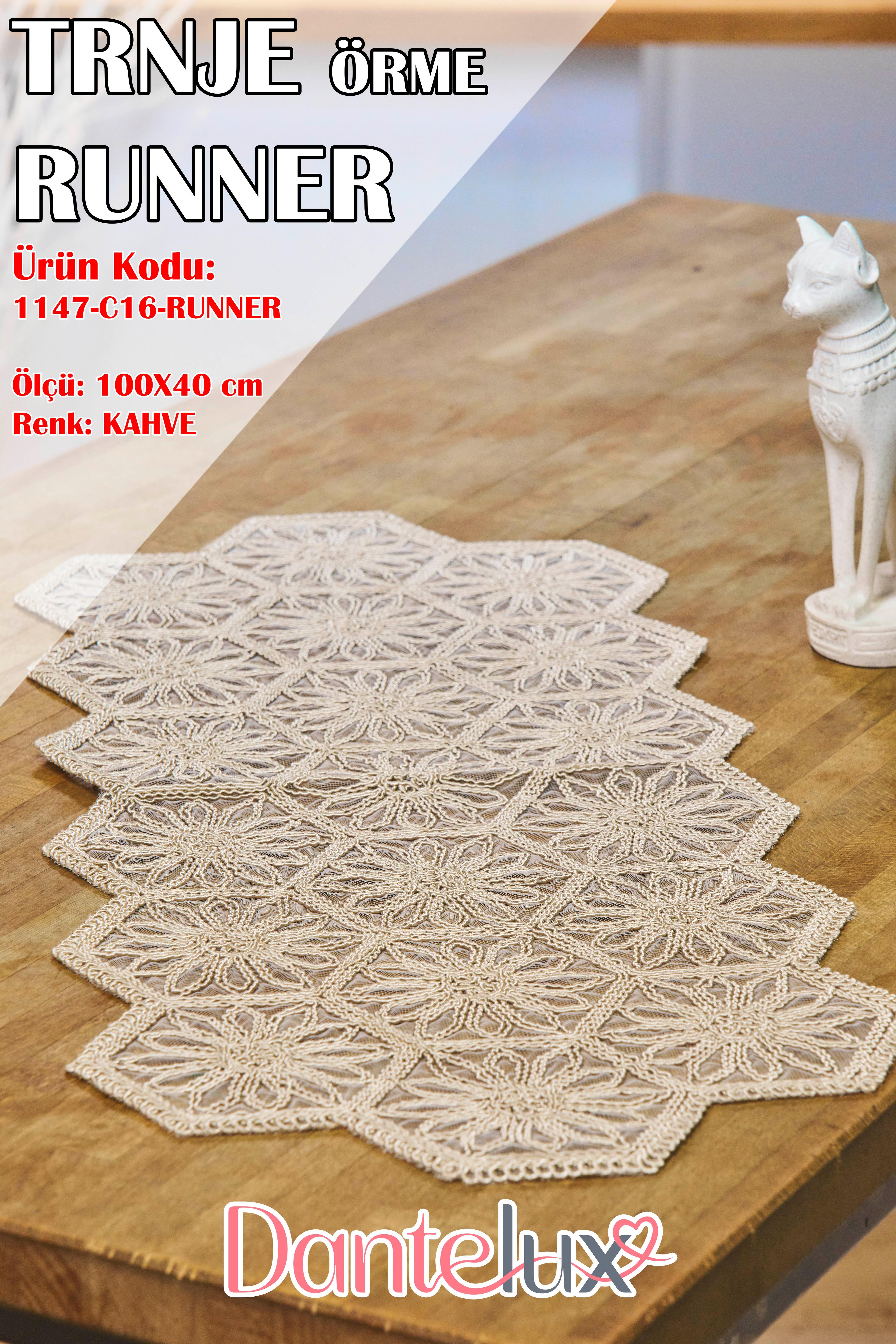 Trnje Örme Runner (100x40 cm) - KAHVE