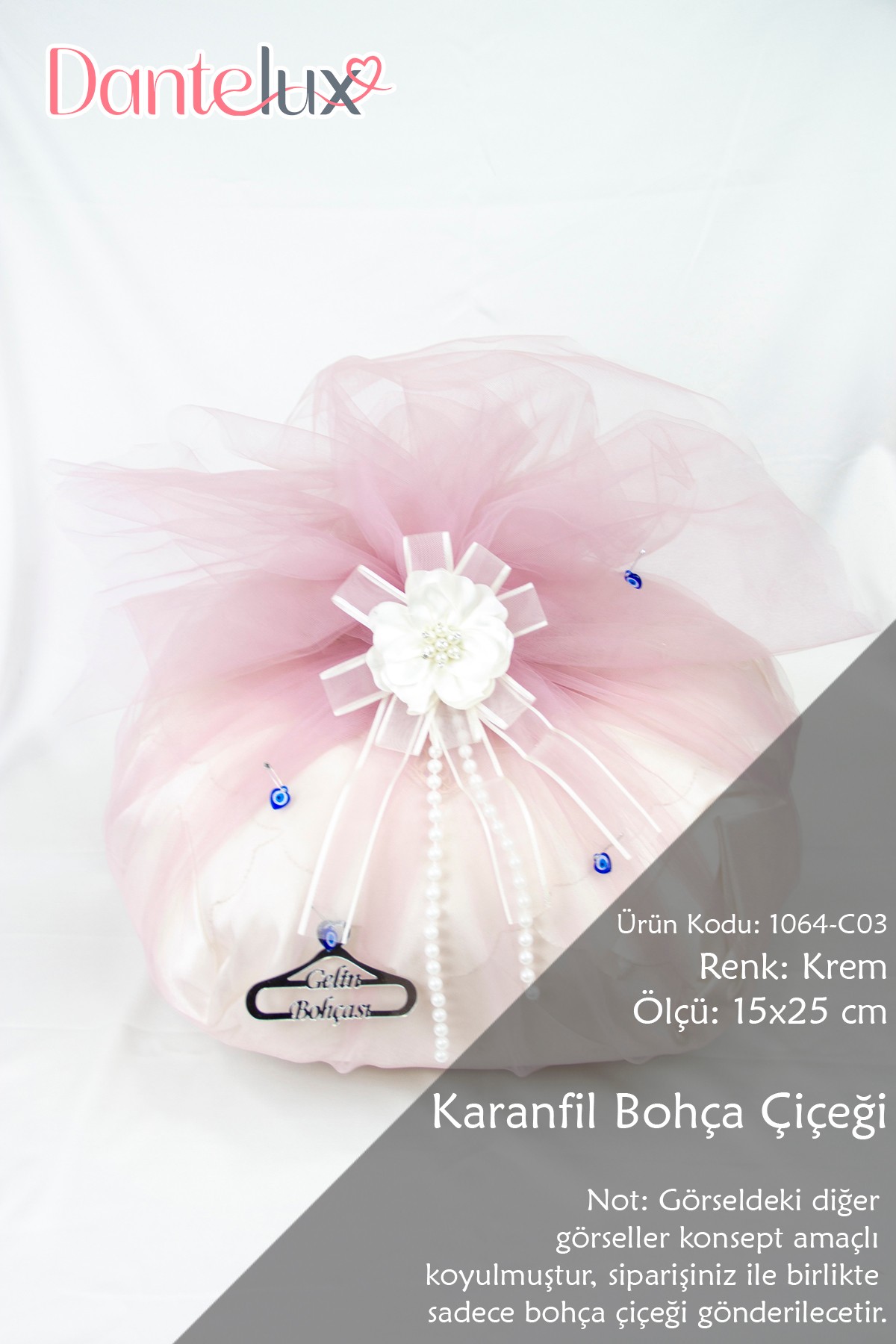 Karanfil Bohça Süsleme Çiçeği - KREM