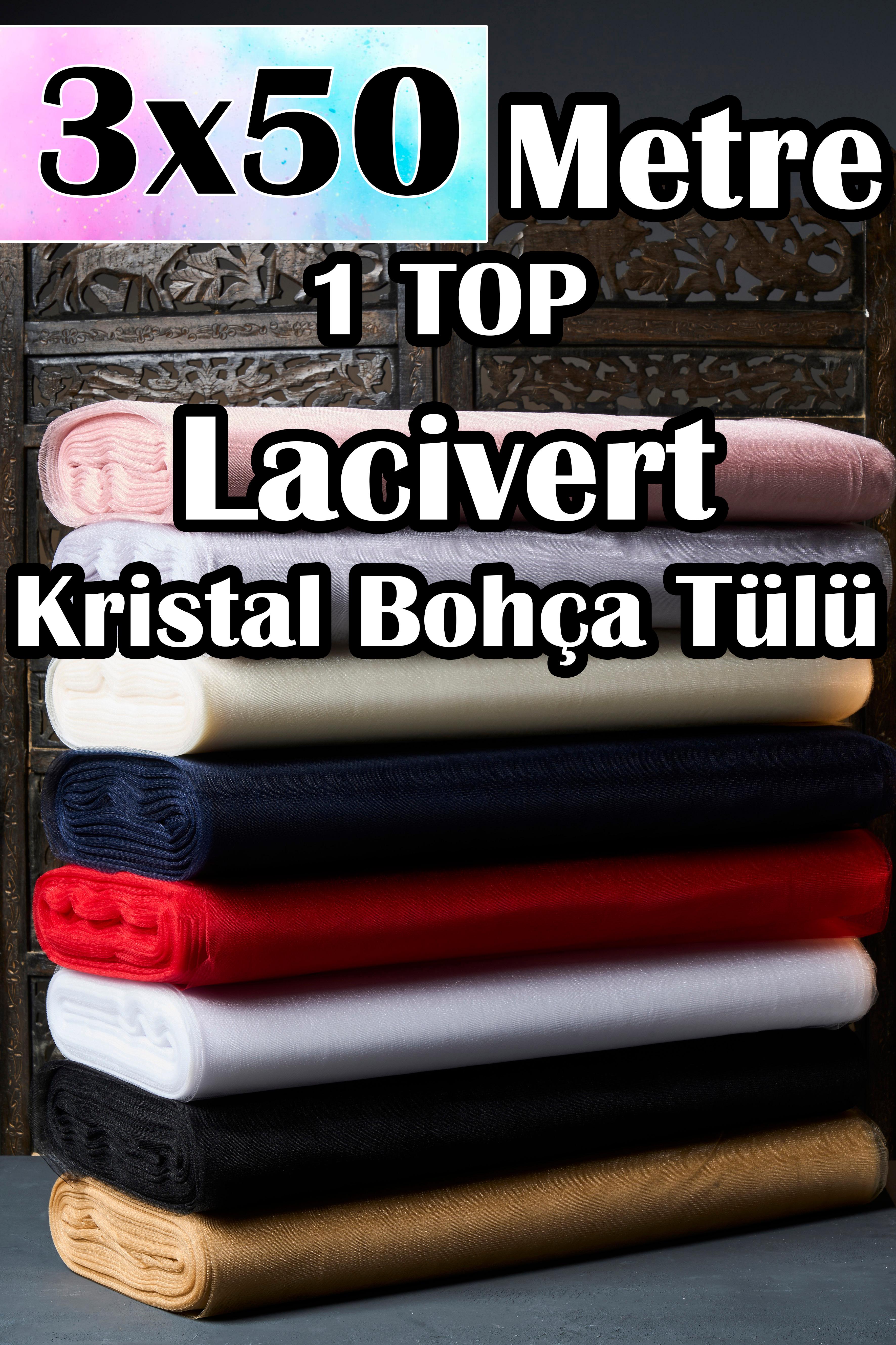 Çok Amaçlı Kristal Tül (Bohça Tülü) 3x50 Metre (1 Top) - LACİVERT