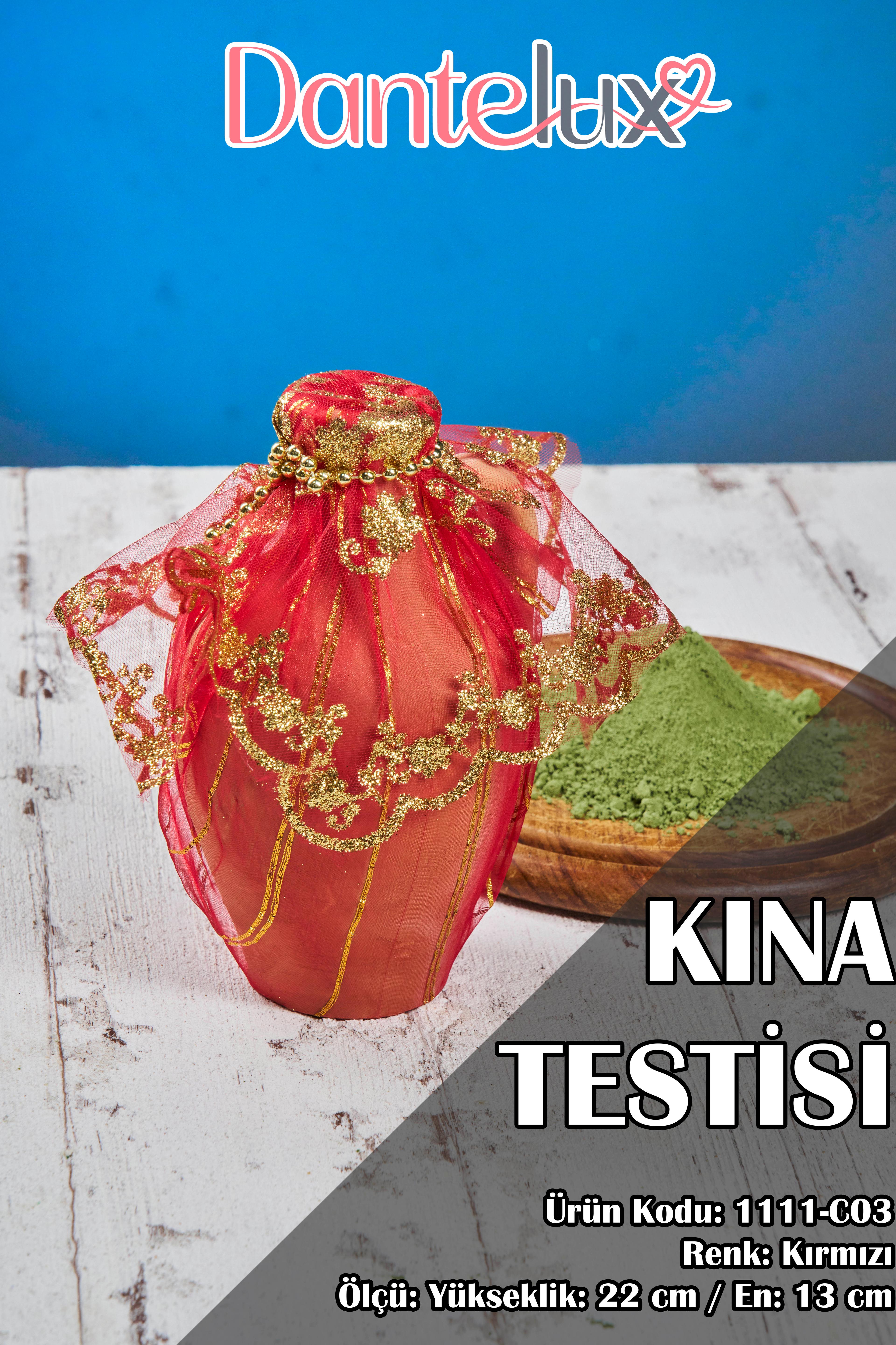 Süslü Kına Testisi (22x13 cm)
