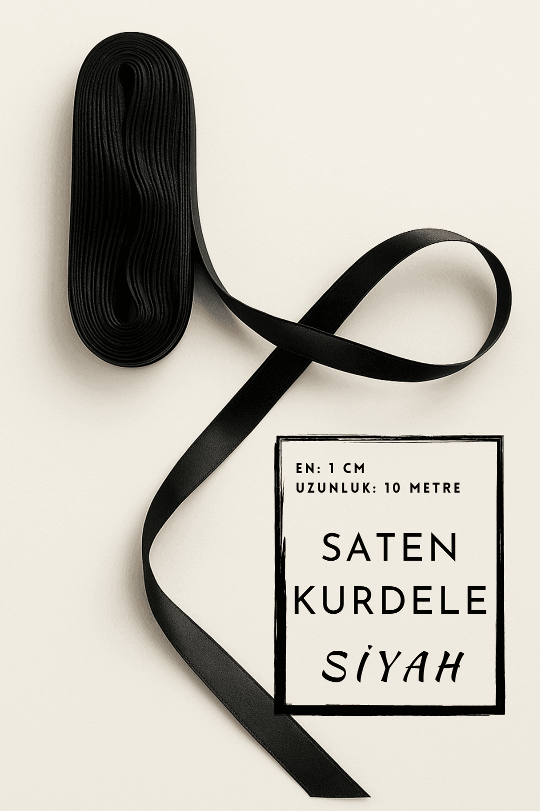 Saten Kurdele - Süsleme Kurdelesi - Bohça Kurdelesi 10 Metre