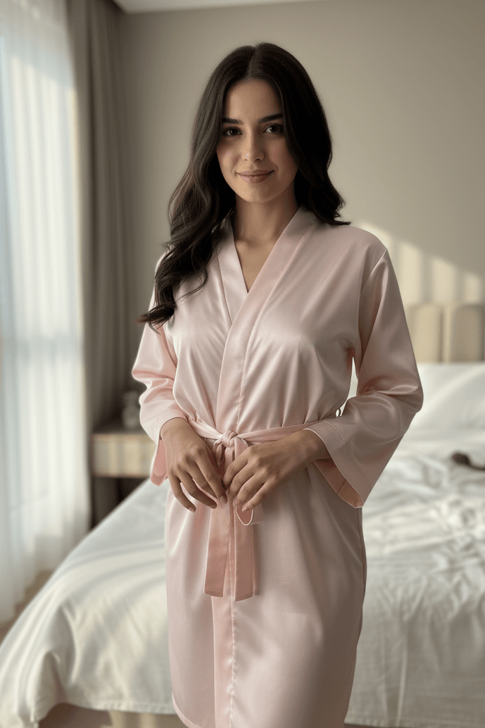 Bride Saten Sabahlık - PUDRA