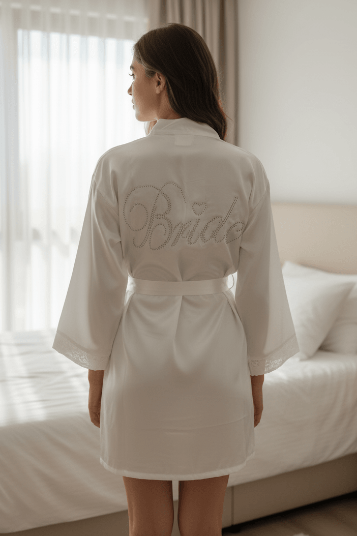 Bride Saten Sabahlık - EKRU