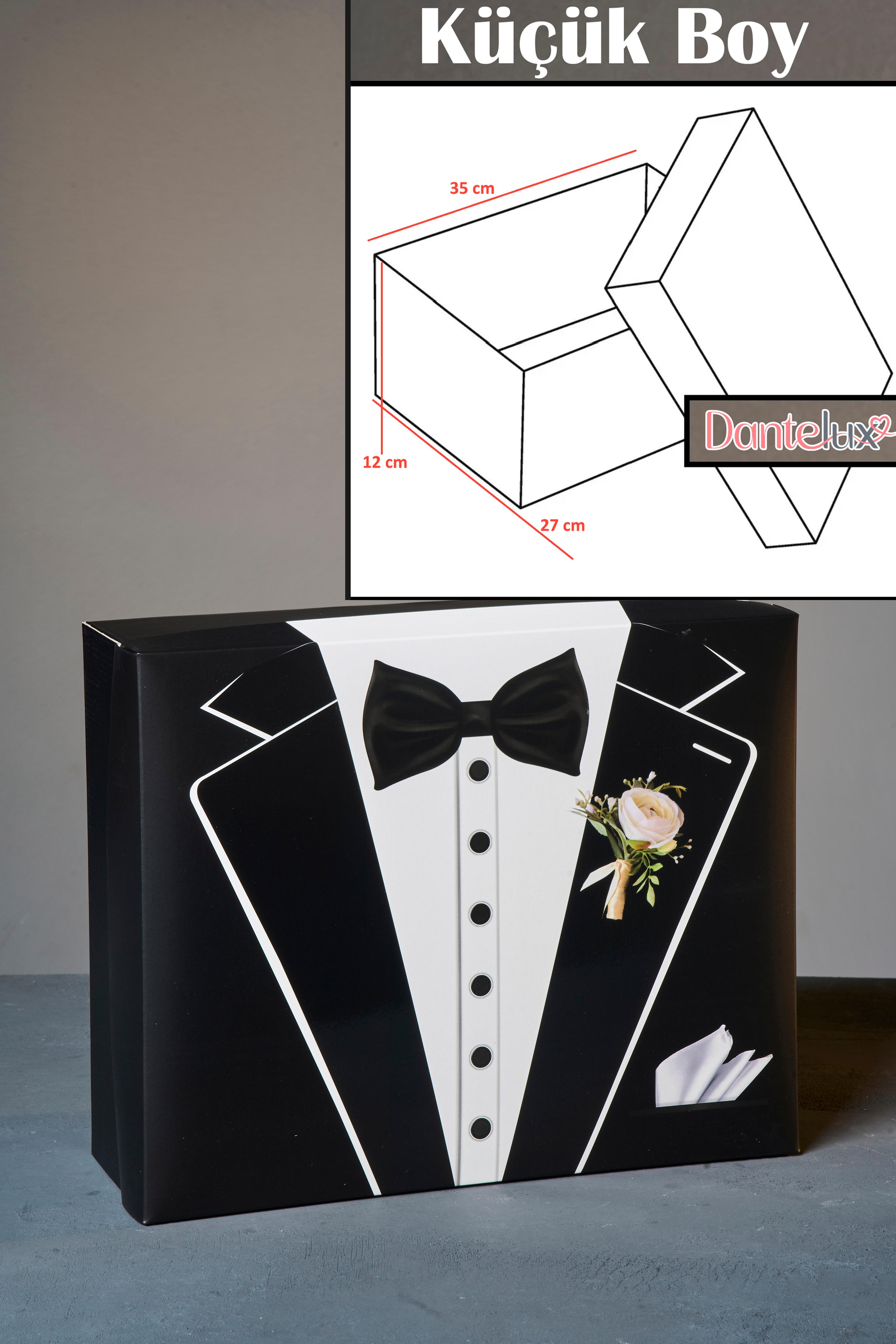 Smokin Desenli 3'Lü Damat Kutusu - Küçük Boy