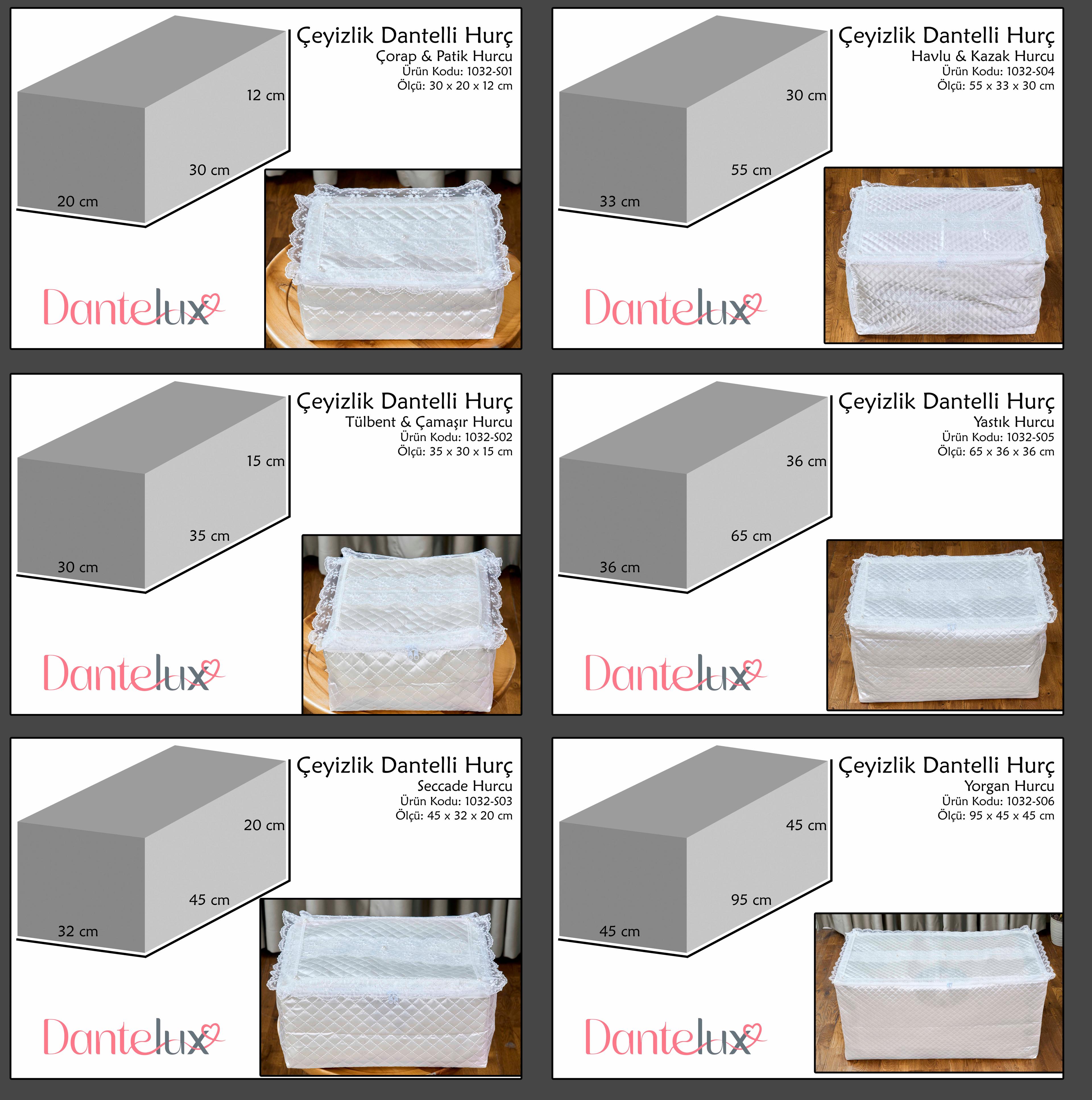 Çeyizlik Dantelli Hurç - 6'Lı Hurç Set