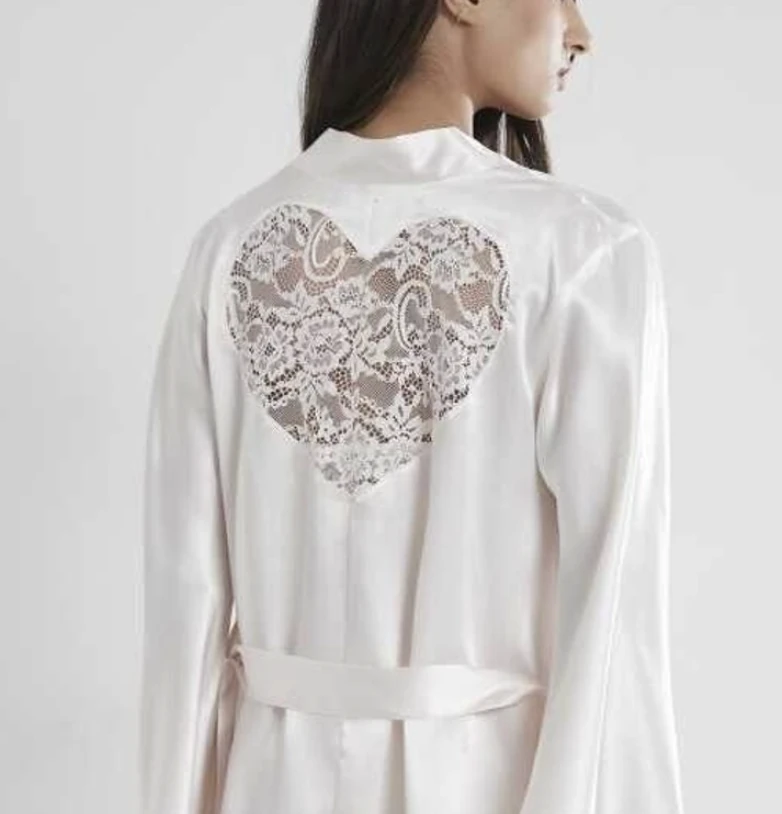 4090 Saten 2'Li Gecelik & Sabahlık - Çeyizlik Fantazi Sabahlık - SINIRLI STOK - İNCİ