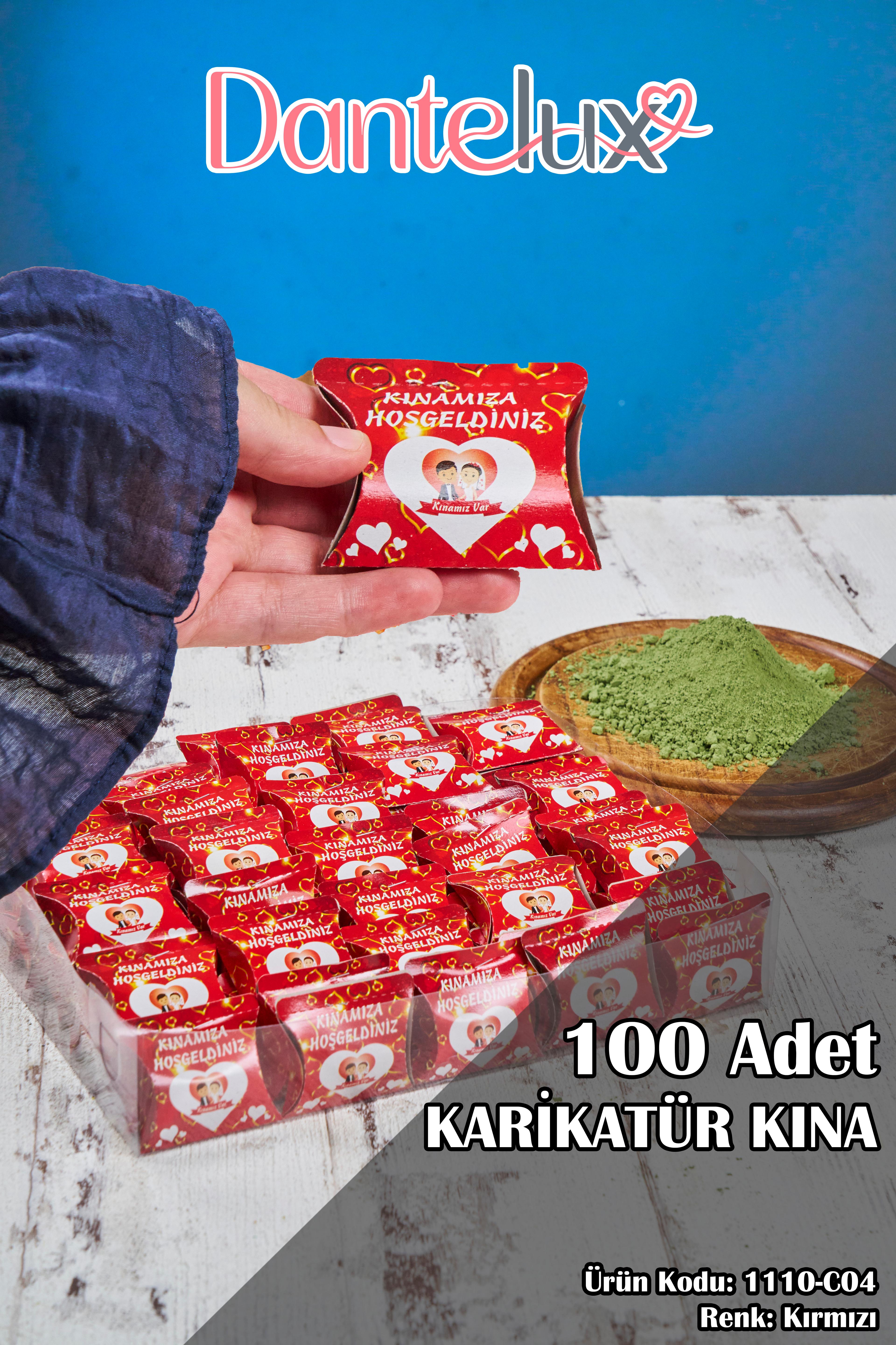 100 Adet Karikatür Kına - Dağıtmalık & Hediyelik Kına