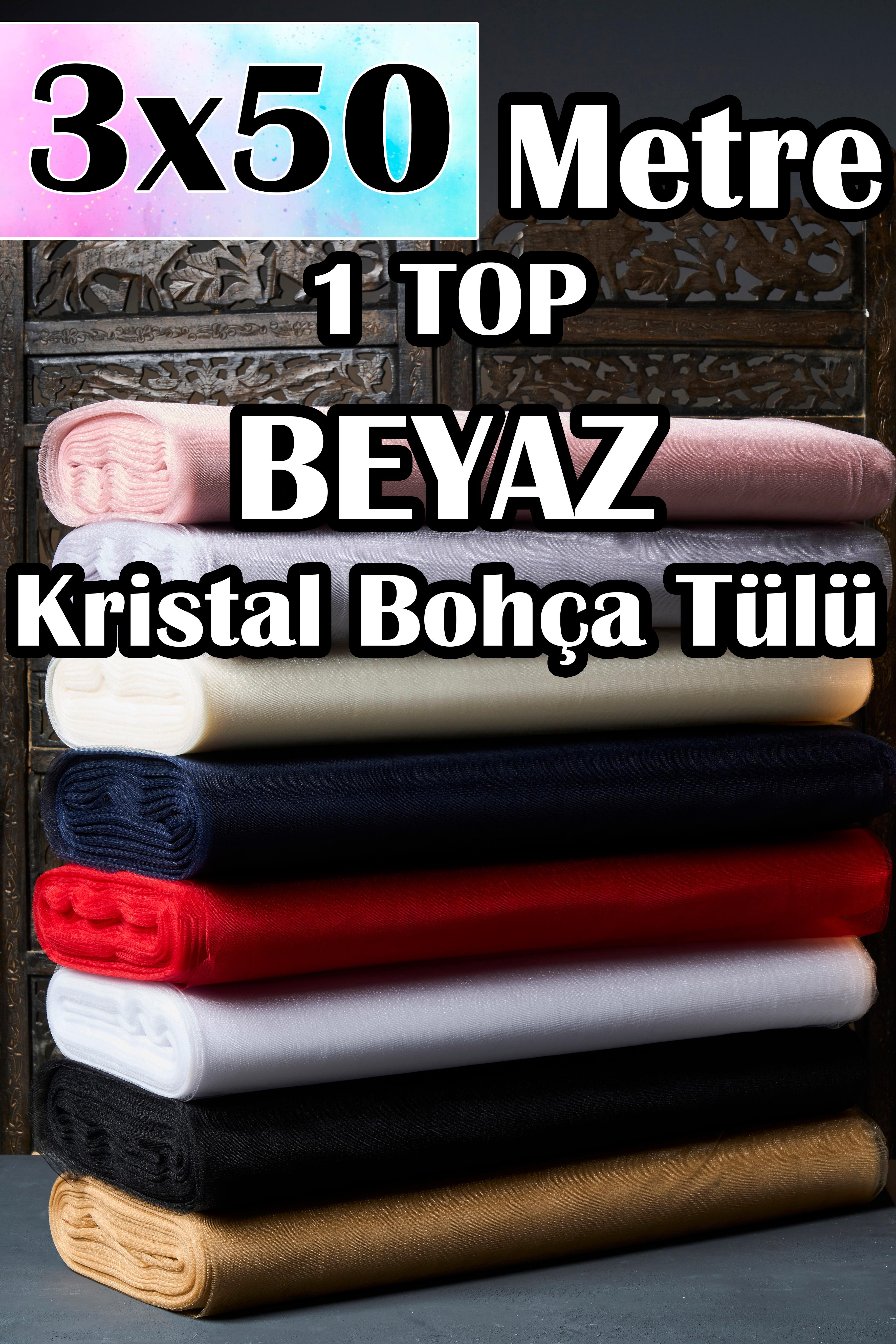 Çok Amaçlı Kristal Tül (Bohça Tülü) 3x50 Metre (1 Top) - BEYAZ