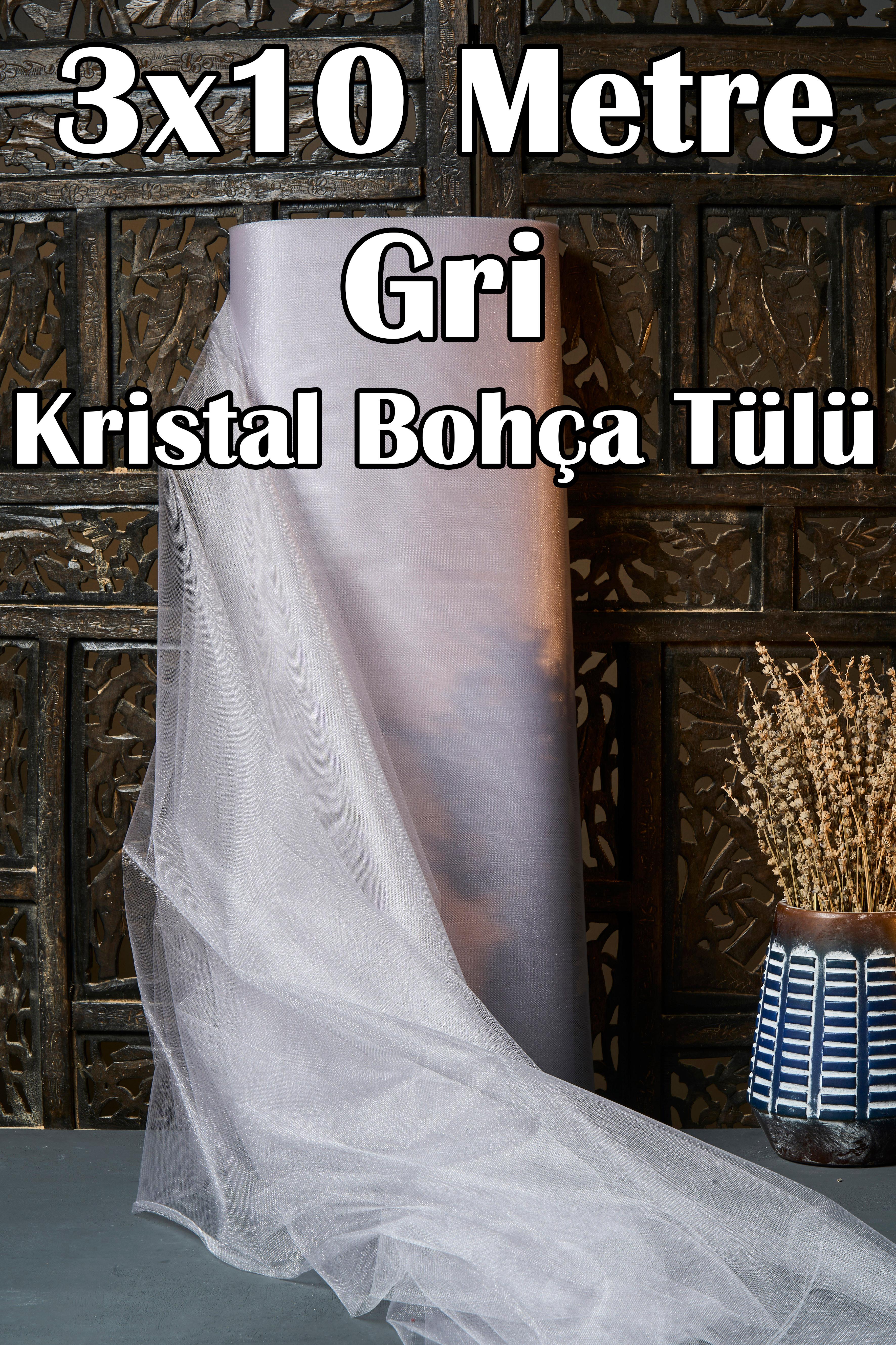 Çok Amaçlı Kristal Tül (Bohça Tülü) 3x10 Metre - GRİ