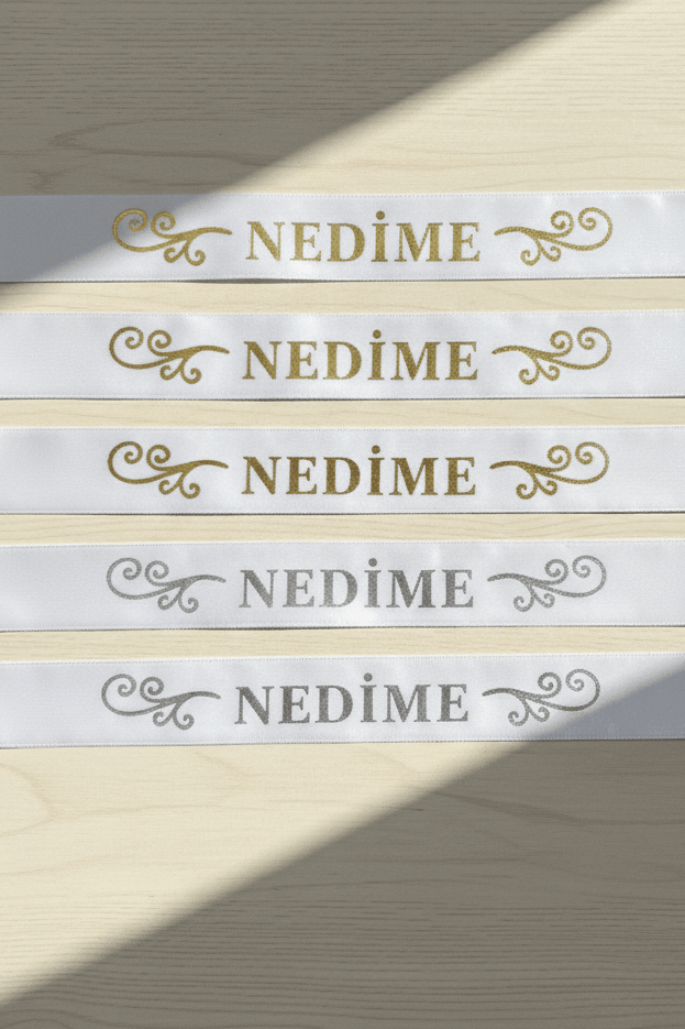 5 Adet Saten Nedime Kol Kuşağı (50x3 cm)