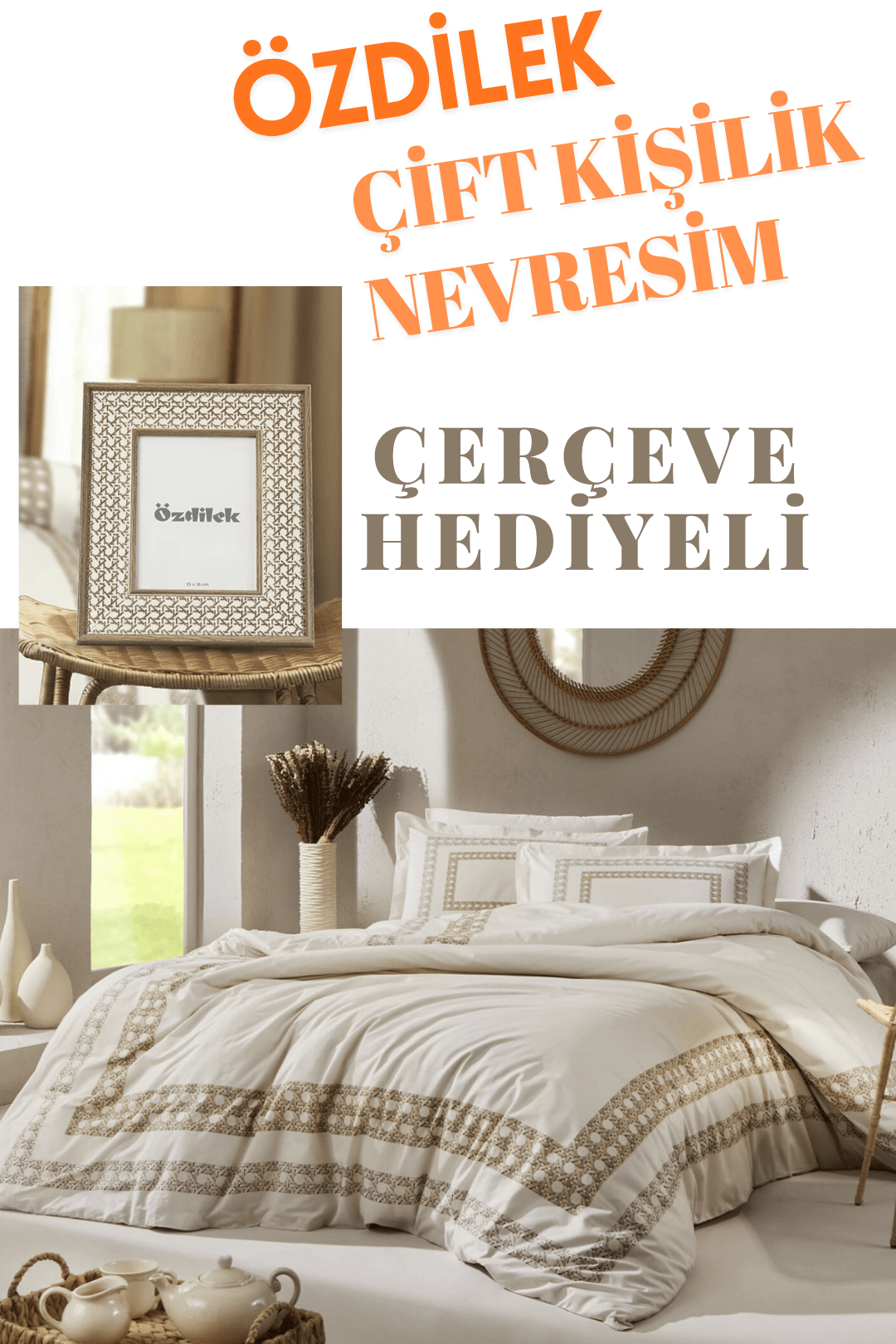 Çerçeve Hediyeli Özel Seri Nevresim Takımı - Sınırlı Stok (5 Parça)