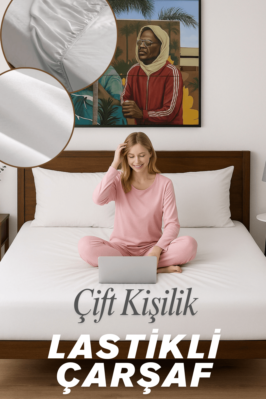 Ranforce Pamuklu Lastikli Çarşaf - Çift Kişilik