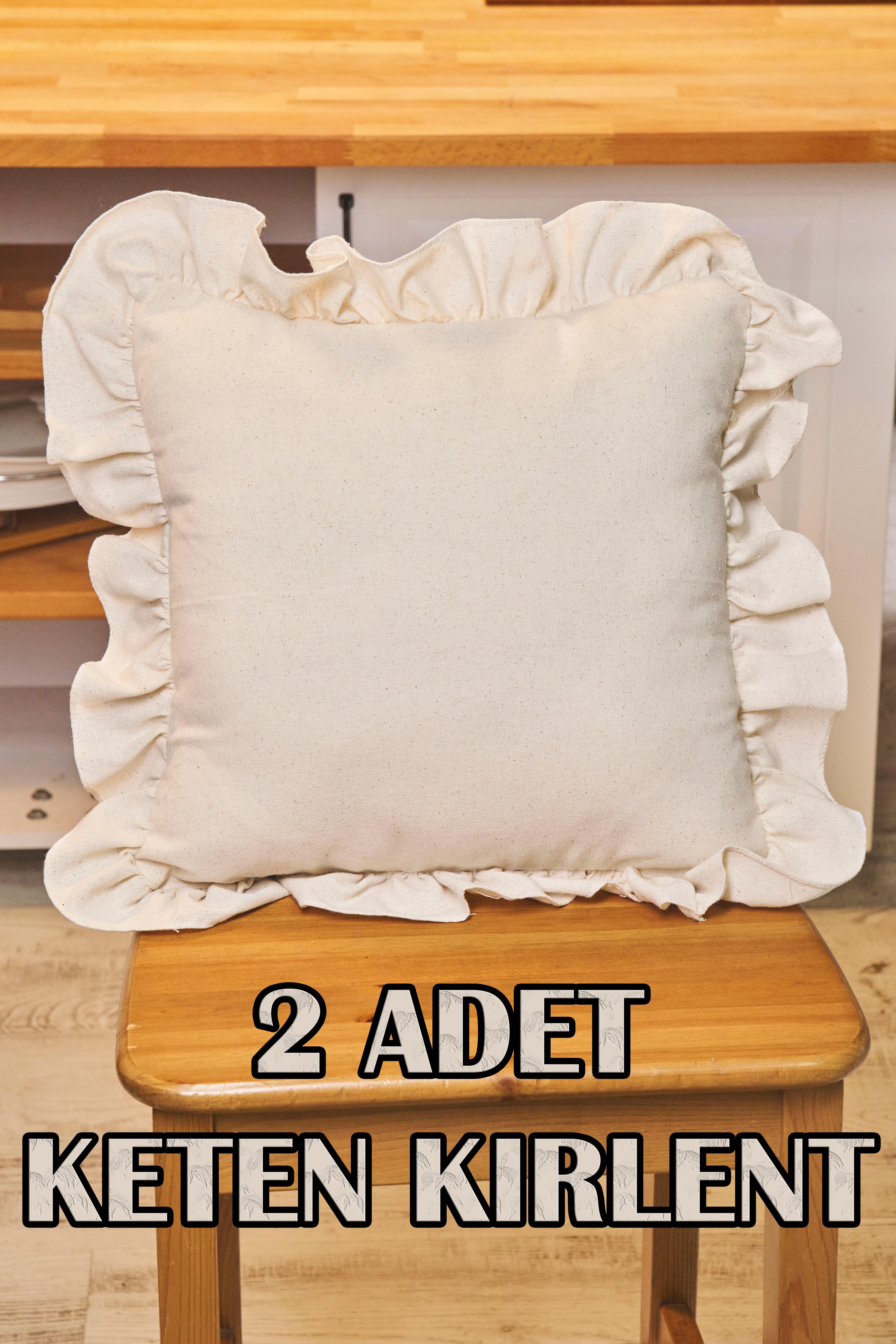 2 Adet Charlotte Keten Kırlent (40x40 cm)