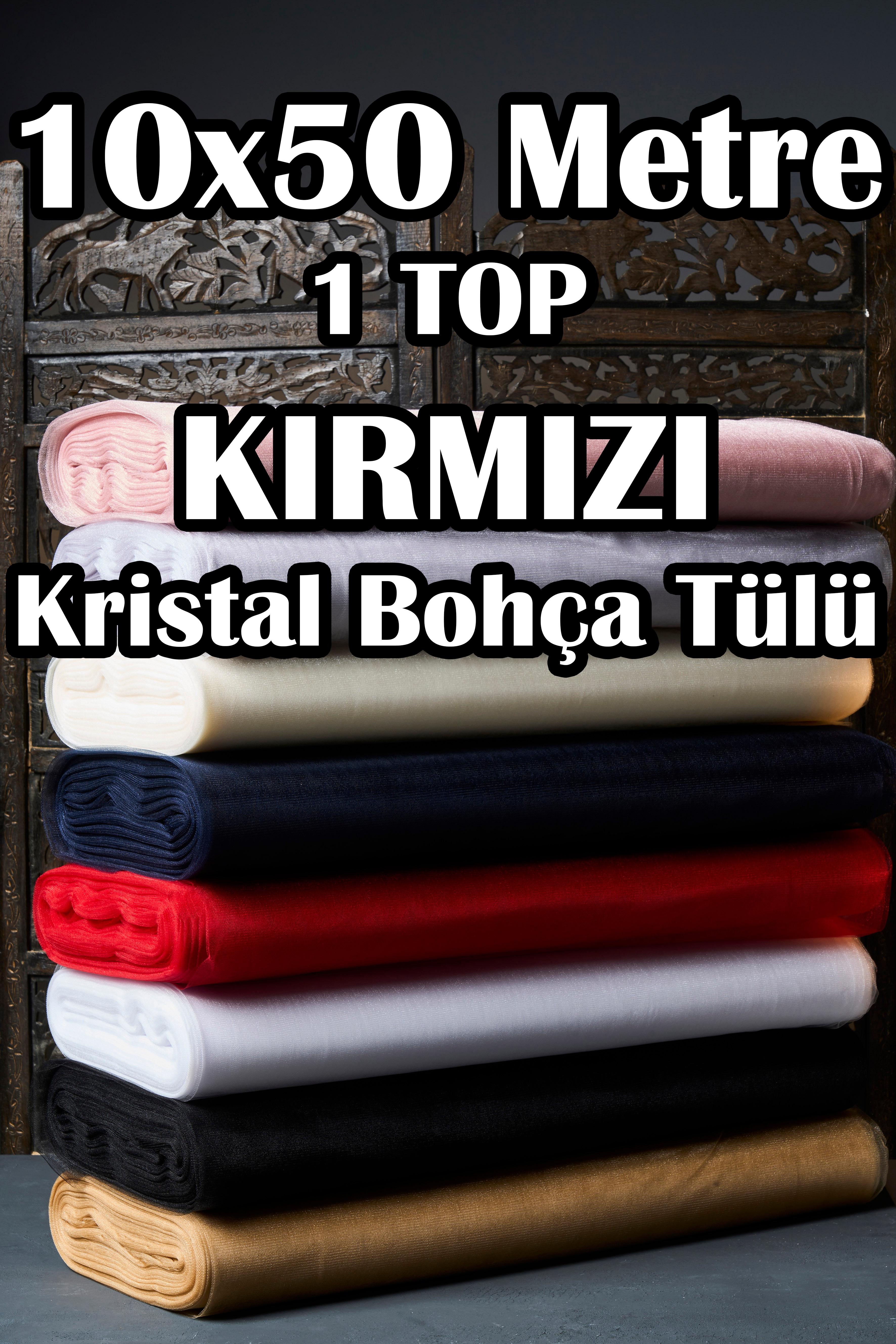 Çok Amaçlı Kristal Tül (Bohça Tülü) 3x50 Metre (1 Top) - KIRMIZI