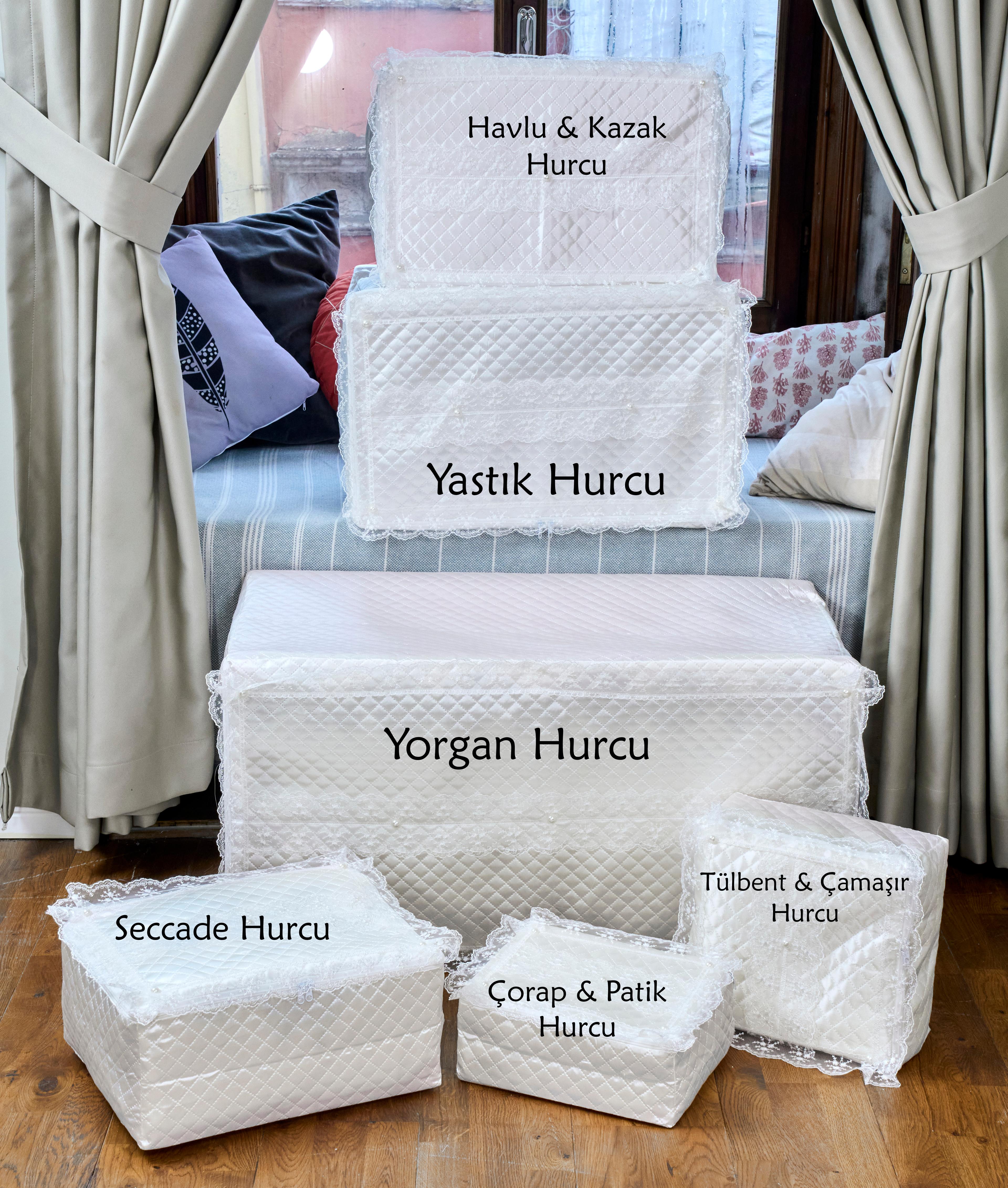 Çeyizlik Dantelli Hurç - Yastık Hurcu