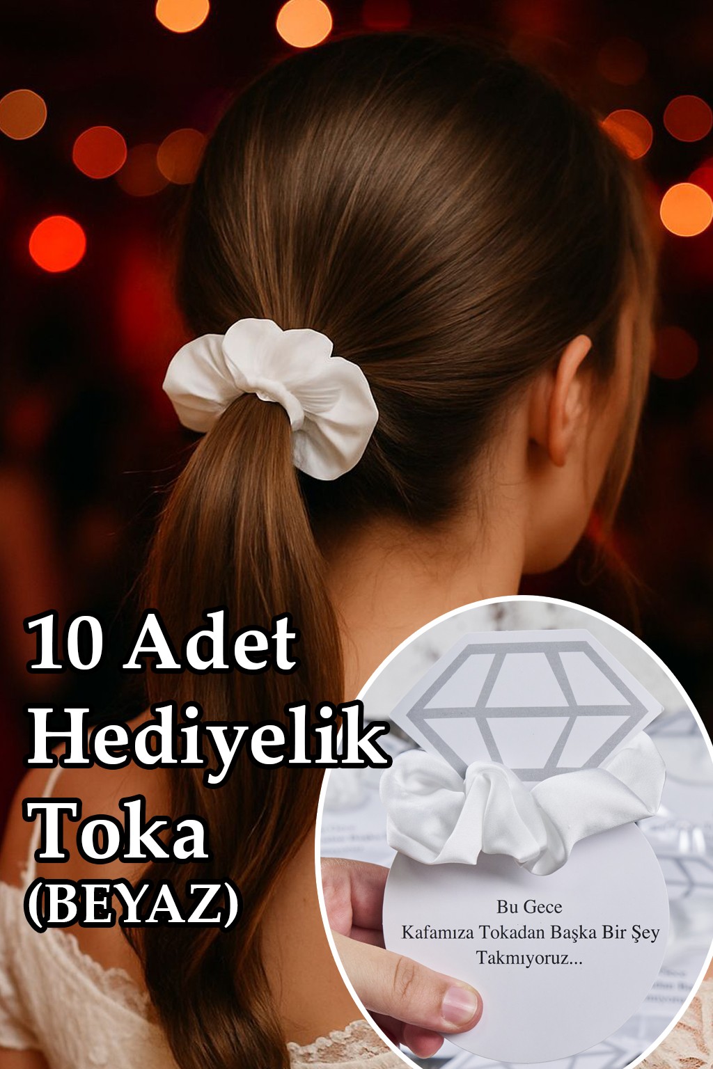 10 Hediyelik Toka - Söz & Nişan & Kına Hediyesi - BEYAZ