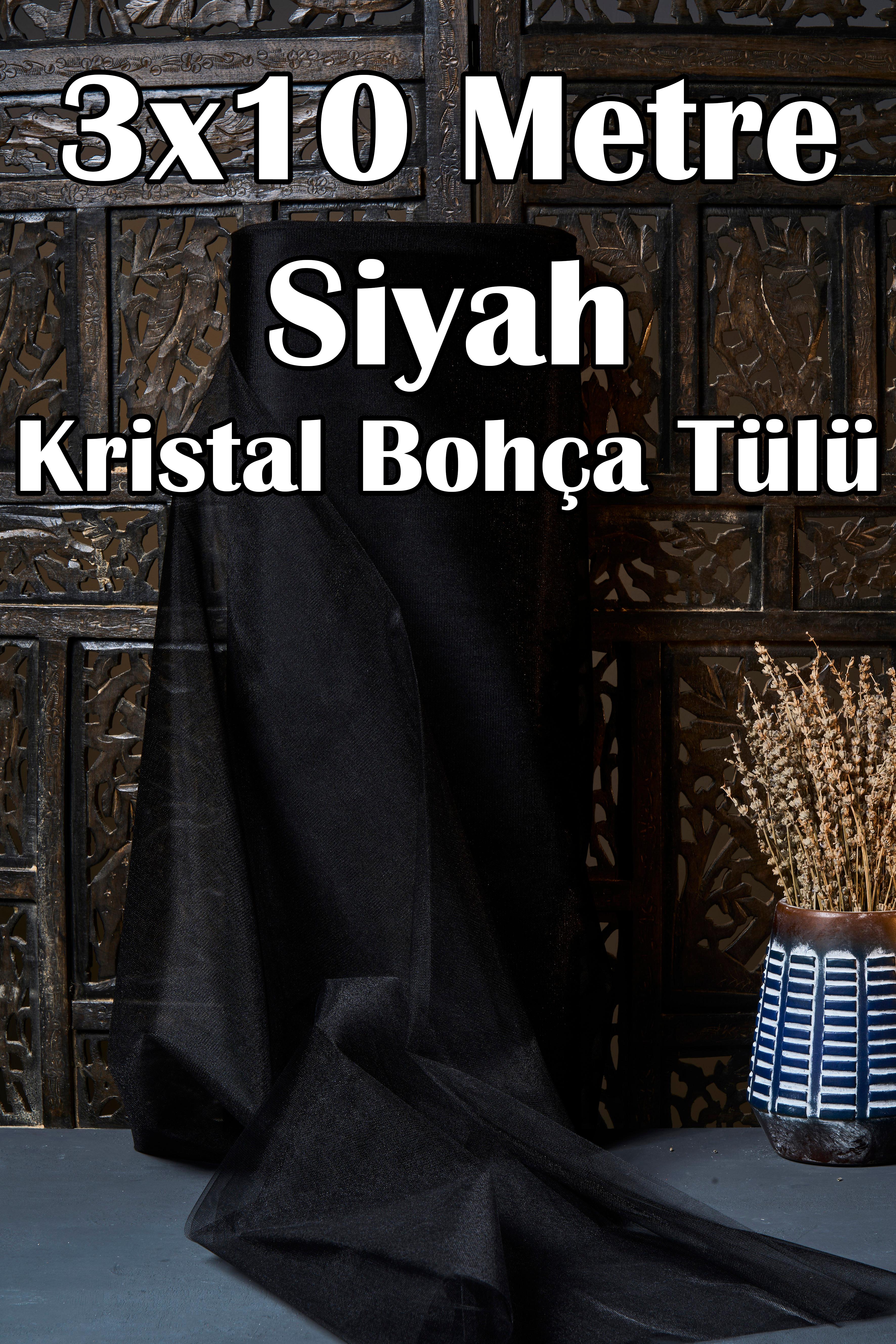 Çok Amaçlı Kristal Tül (Bohça Tülü) 3x10 Metre - SİYAH
