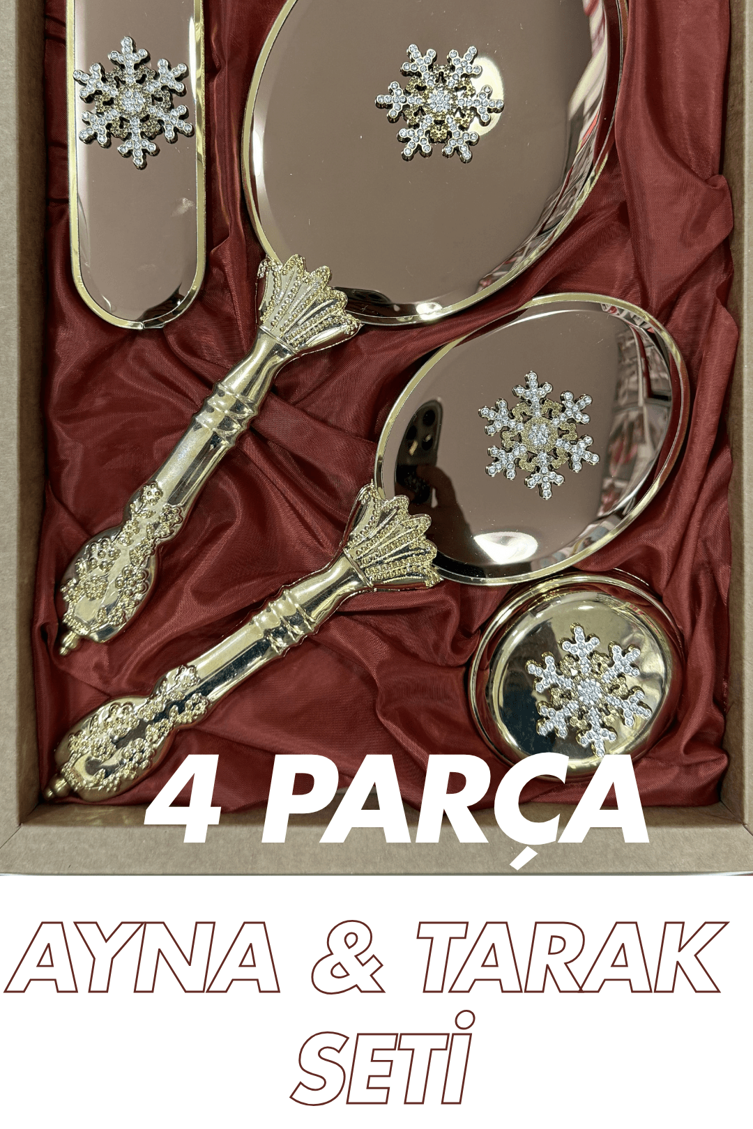 4 Parça Ayna & Tarak Seti (Çeyizlik Tuvalet Takımı) - 1. Model