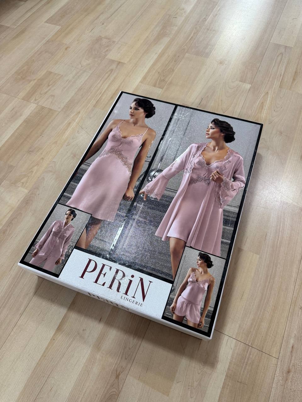 9300 Saten Gecelik Seti (6'Lı Set) - PUDRA