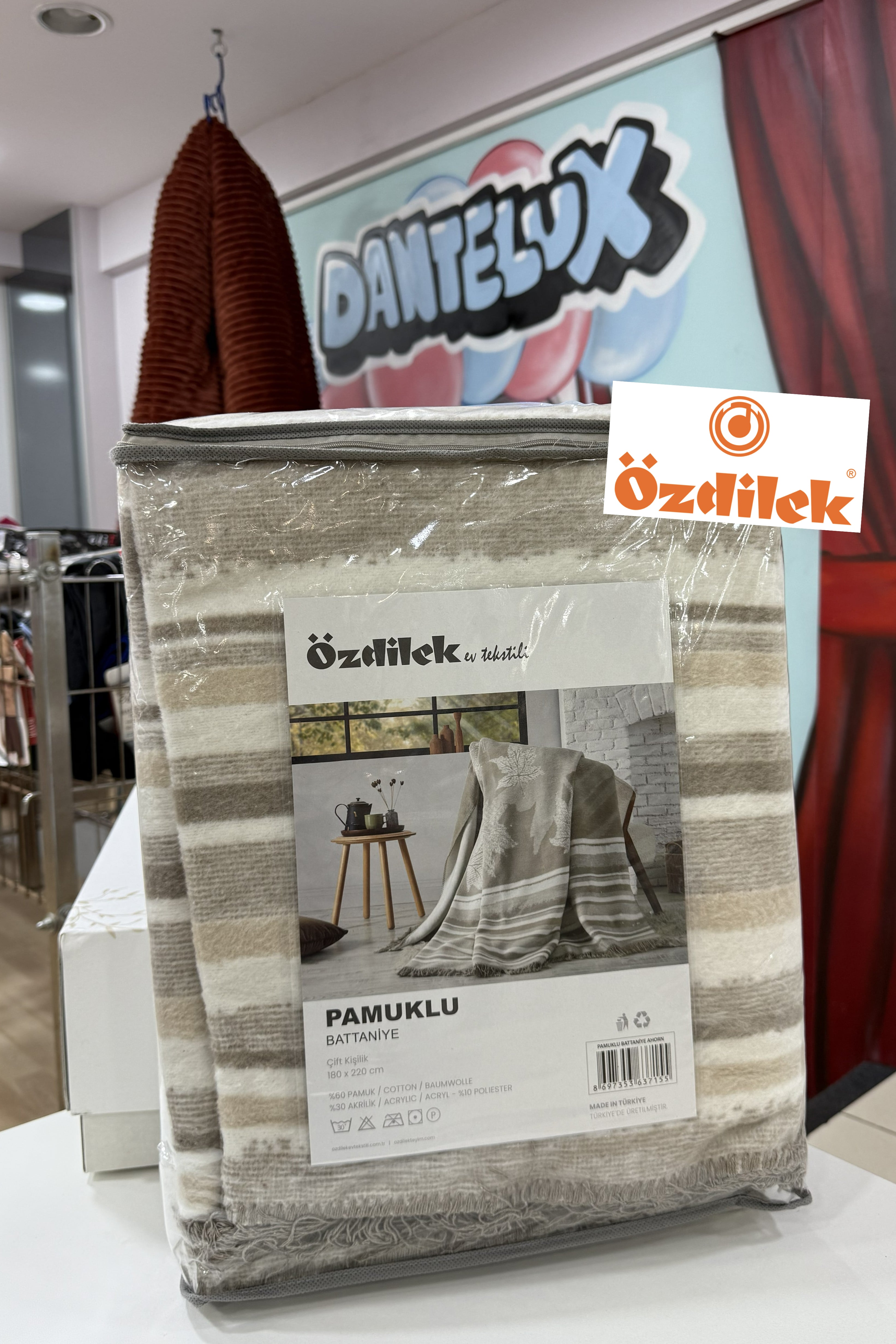 Saçaklı Pamuklu Battaniye (Çift Kişilik) 180x220 cm - EKRU