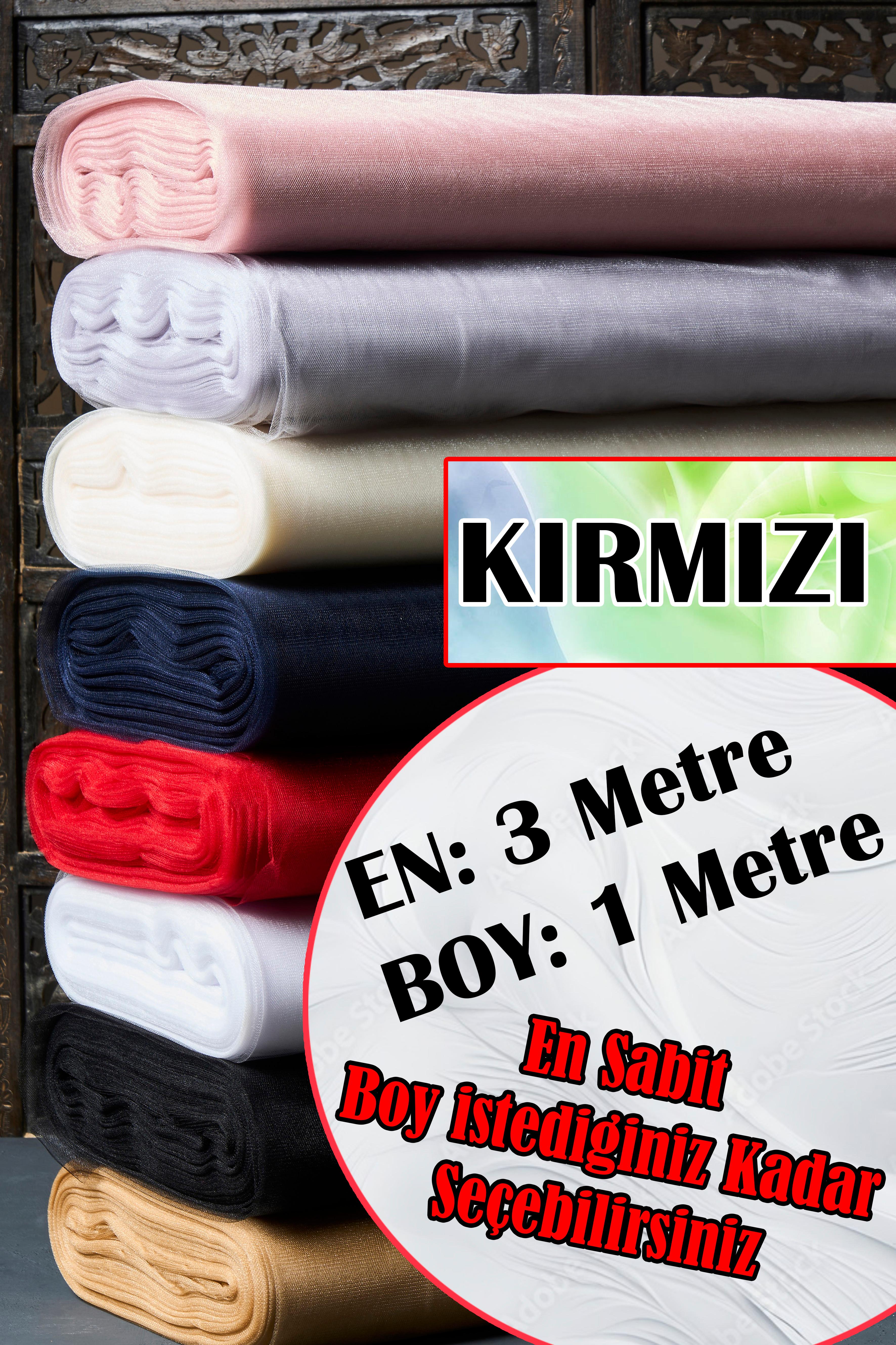 Çok Amaçlı Kristal Tül (Bohça Tülü) Metrelik - En: 3 Metre / Boy: 1 Metre - KIRMIZI