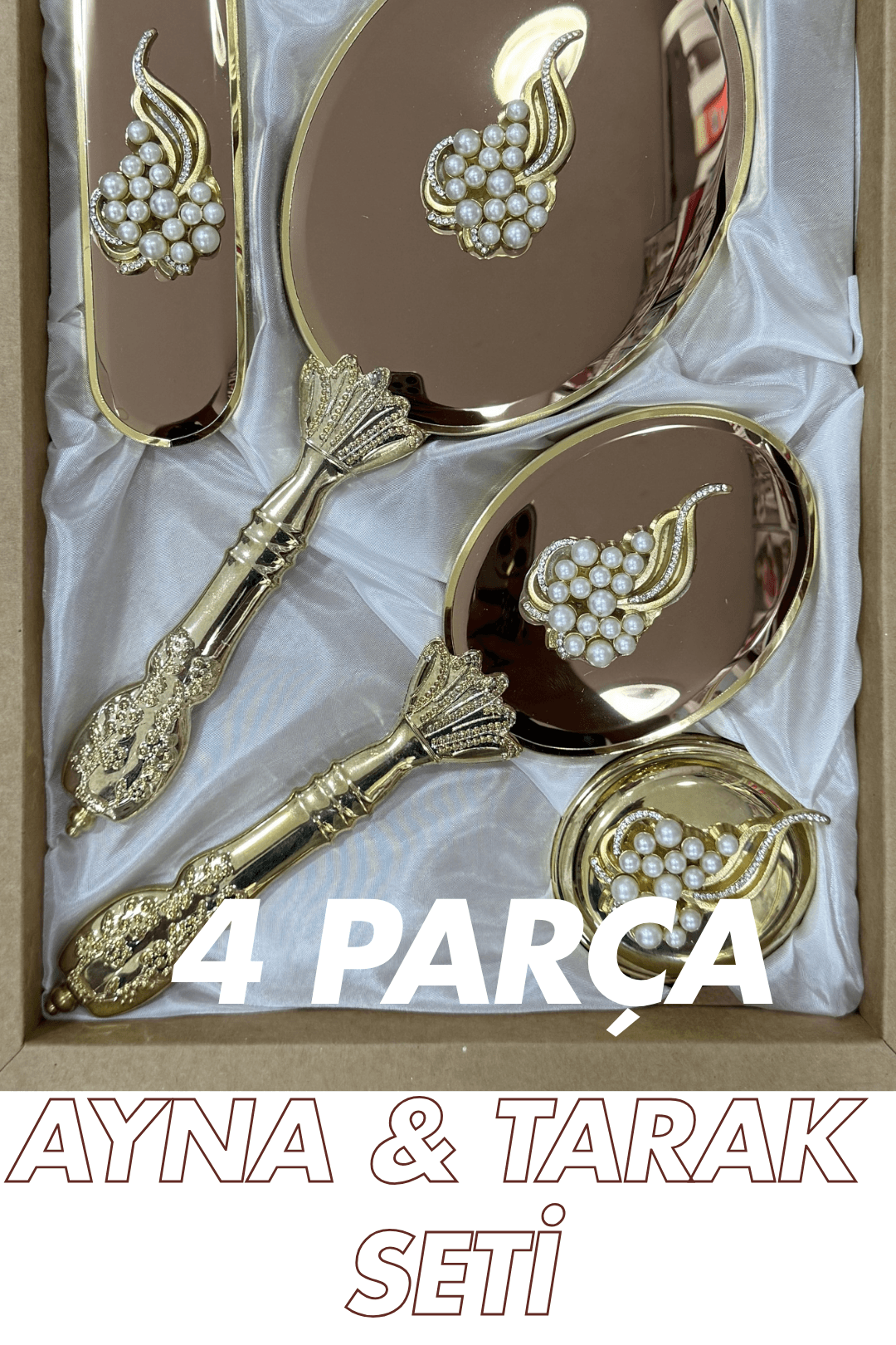 4 Parça Ayna & Tarak Seti (Çeyizlik Tuvalet Takımı) - 2. Model