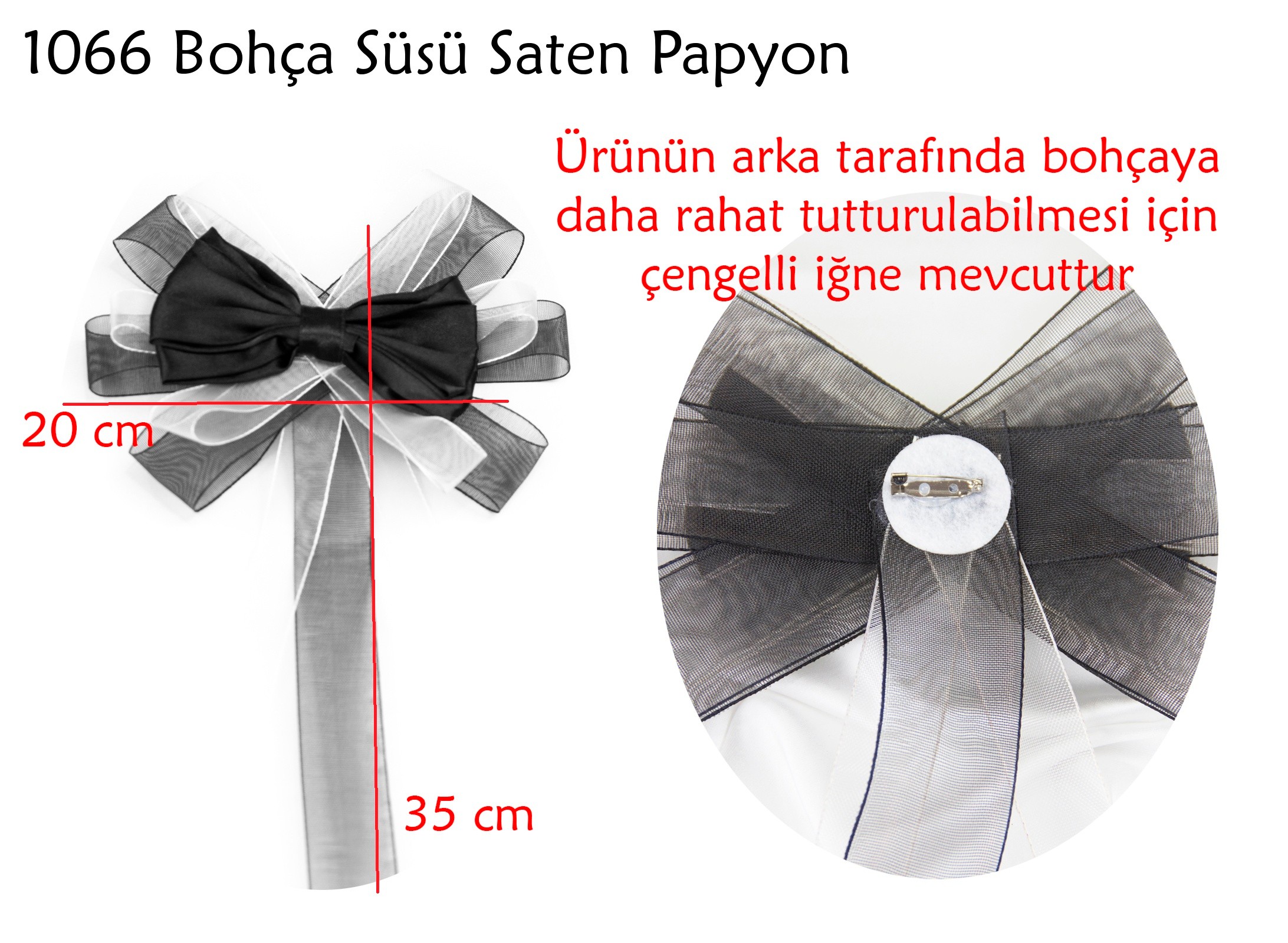 Saten Kurdaleli Bohça Papyonu - Damat Bohçası Süsü