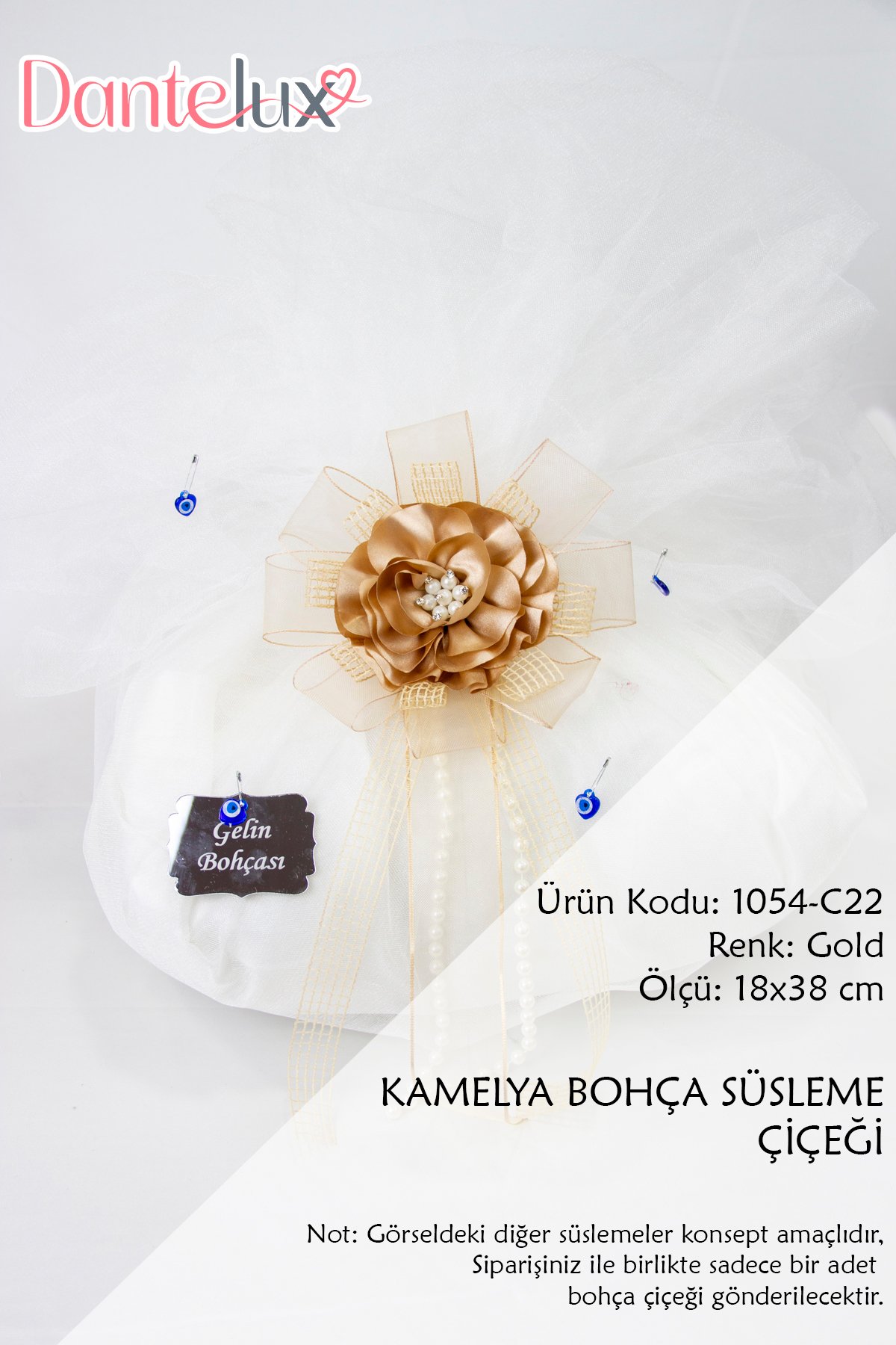 Kamelya Bohça Süsleme Çiçeği - GOLD