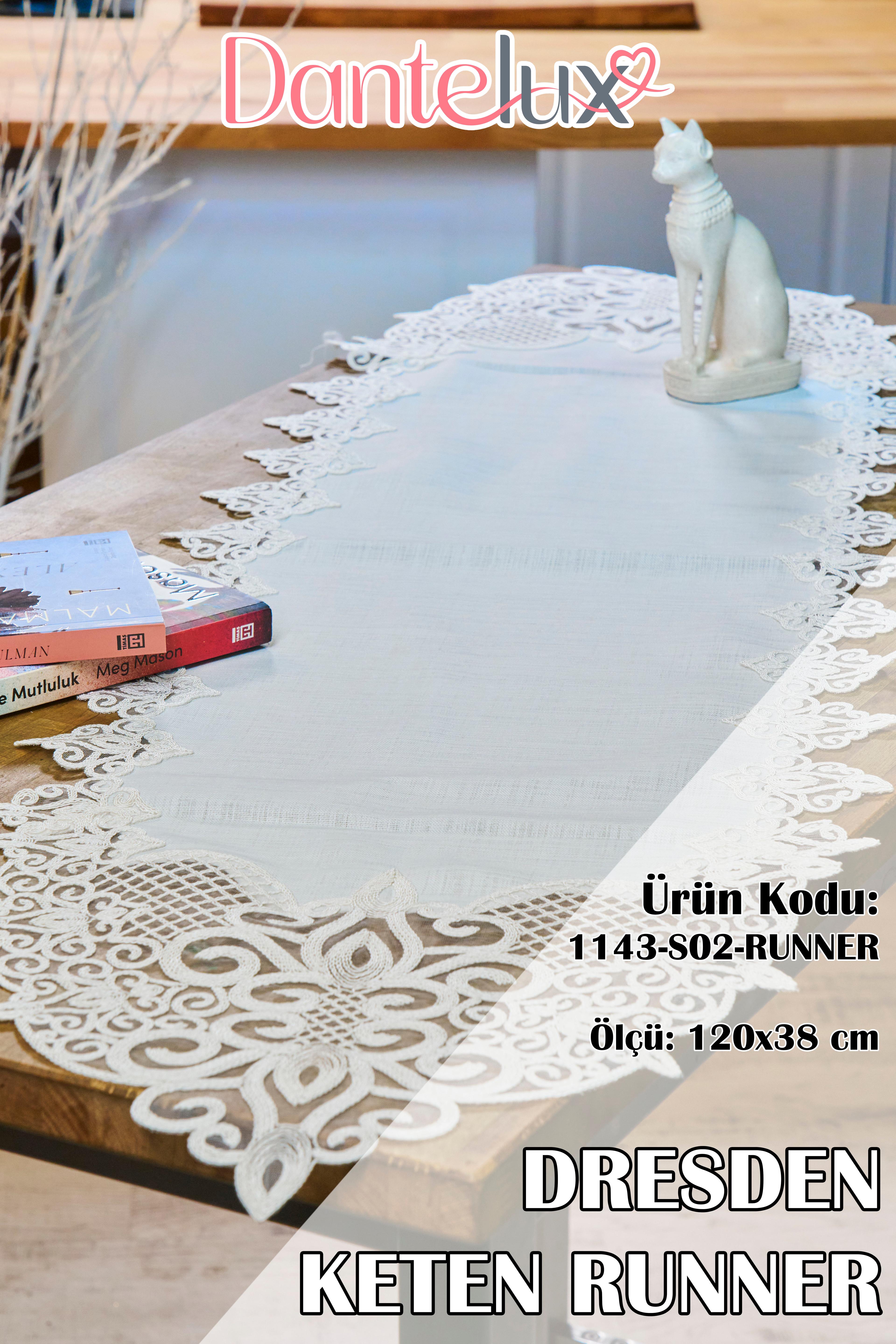 Keten Dantelli Runner (120x38 cm)