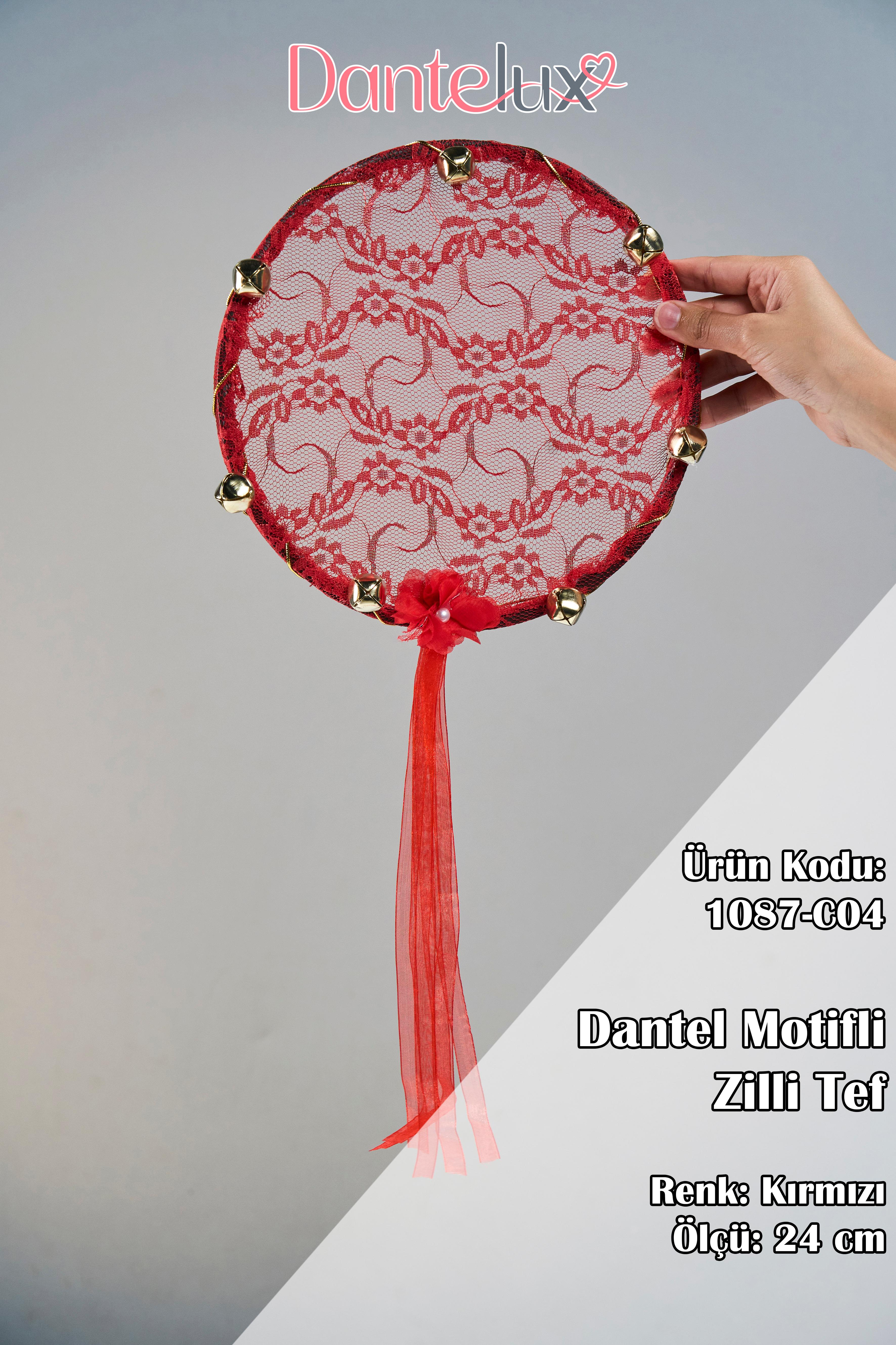 Dantel Motifli Zilli Kına Gecesi Tefi