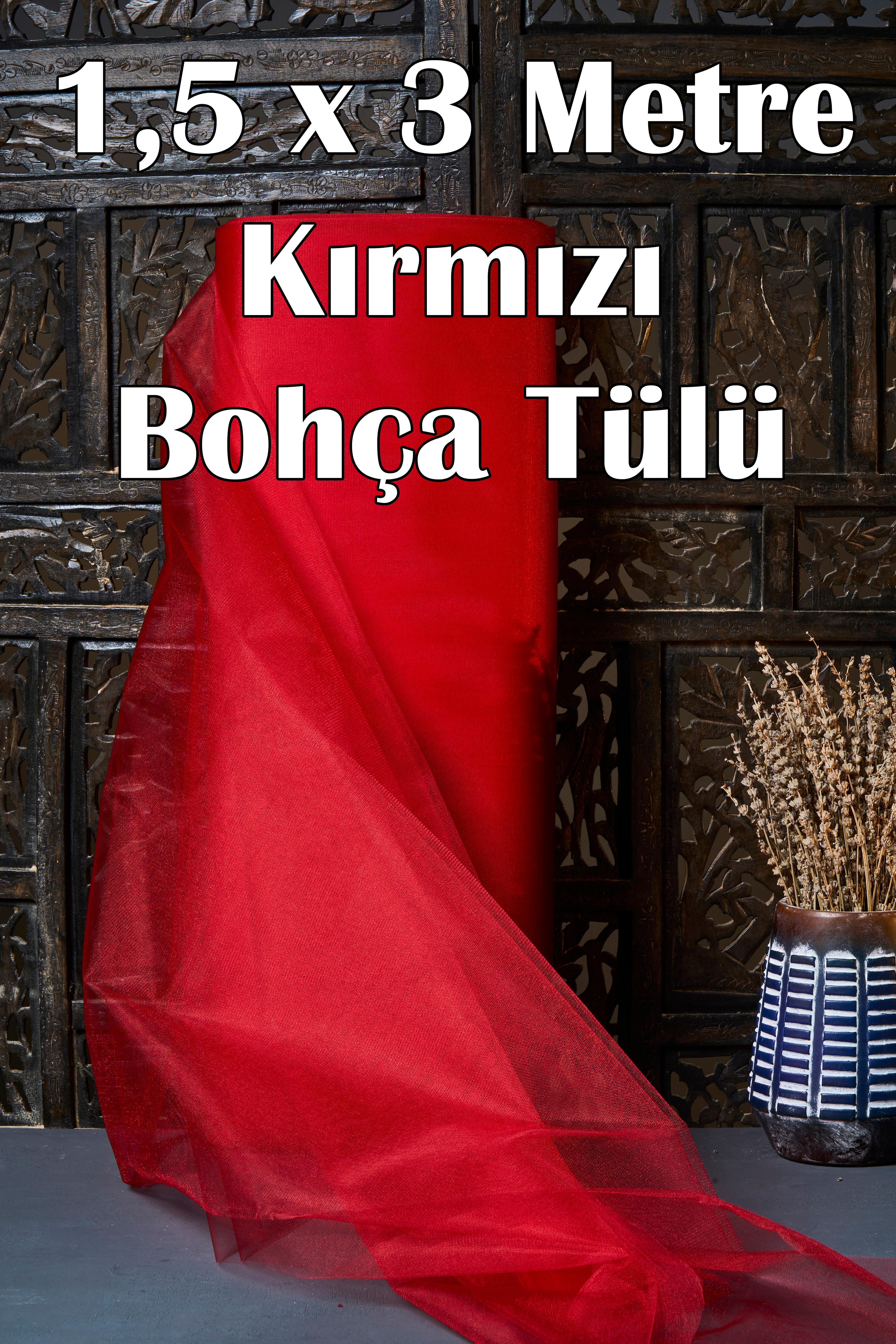 Çok Amaçlı Kristal Tül (Bohça Tülü) 1,5x3 Metre - KIRMIZI