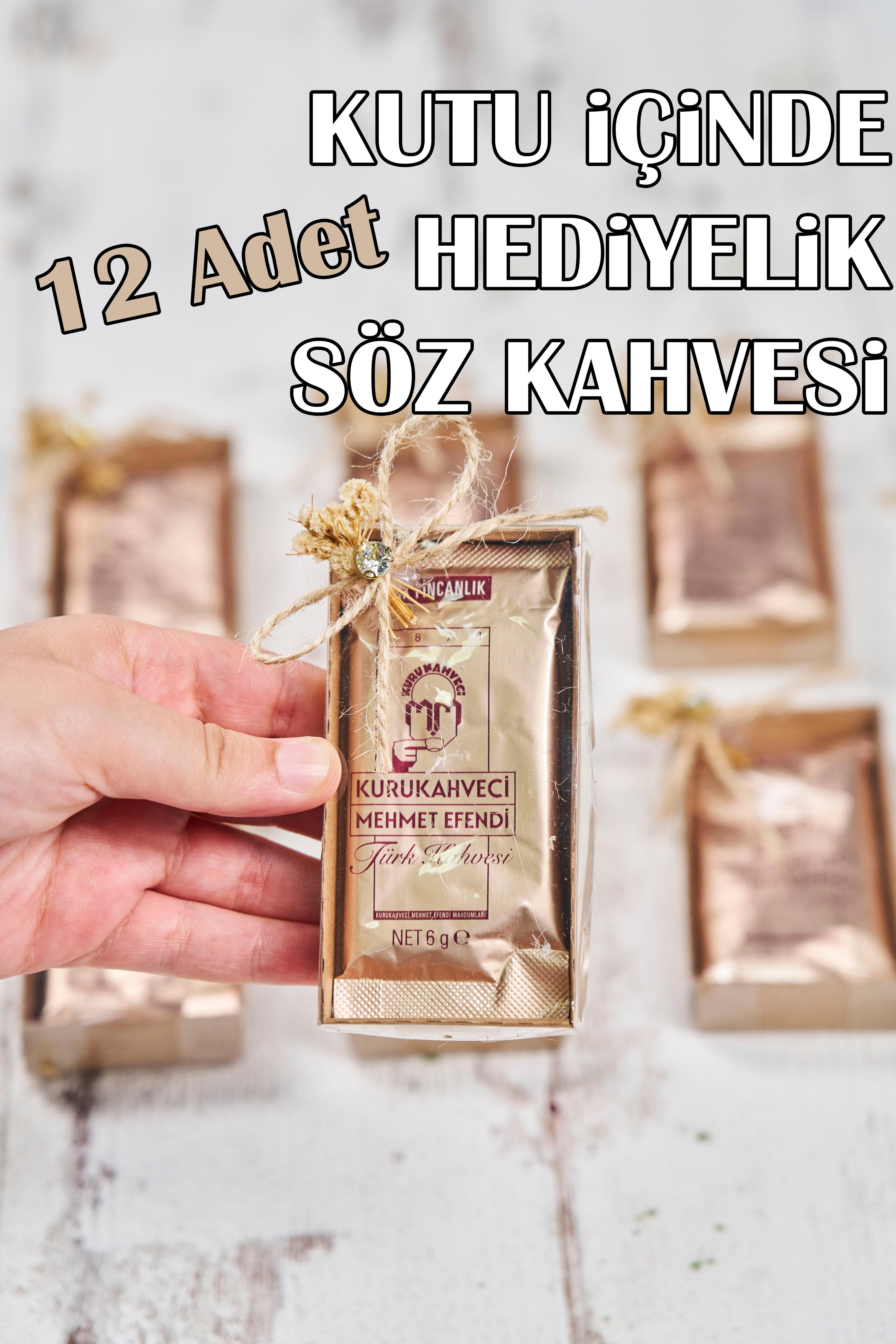 12 Adet Kutu İçinde Hediyelik Söz Kahvesi