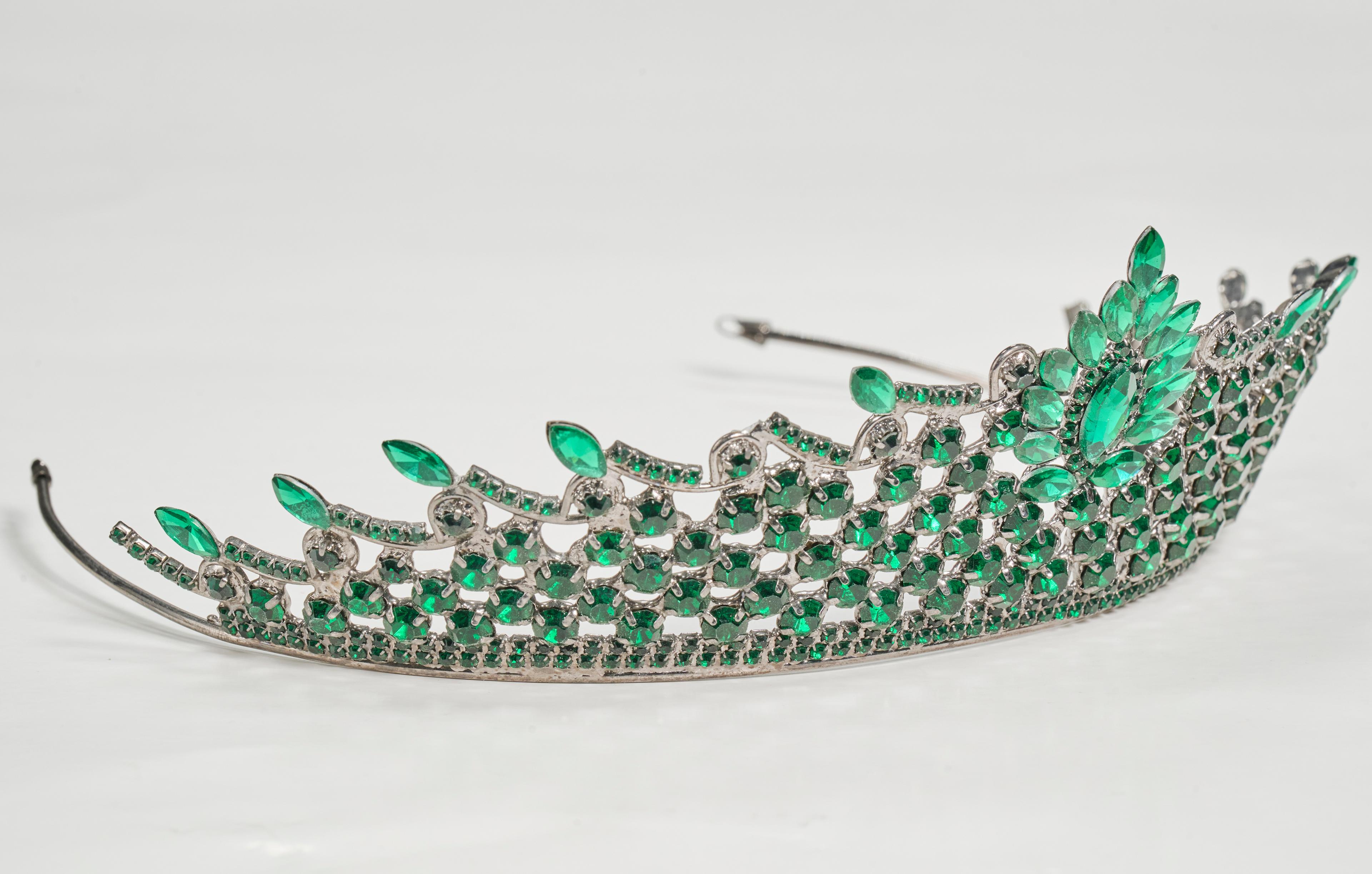 Ruby Gelin Tacı Baş Aksesuarı - YEŞİL