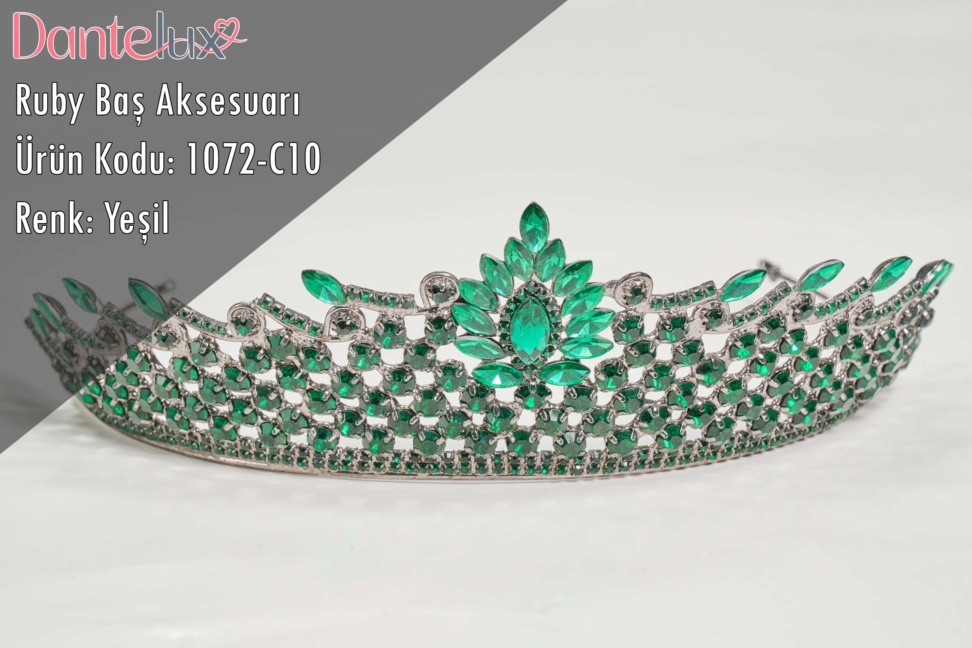Ruby Gelin Tacı Baş Aksesuarı - YEŞİL