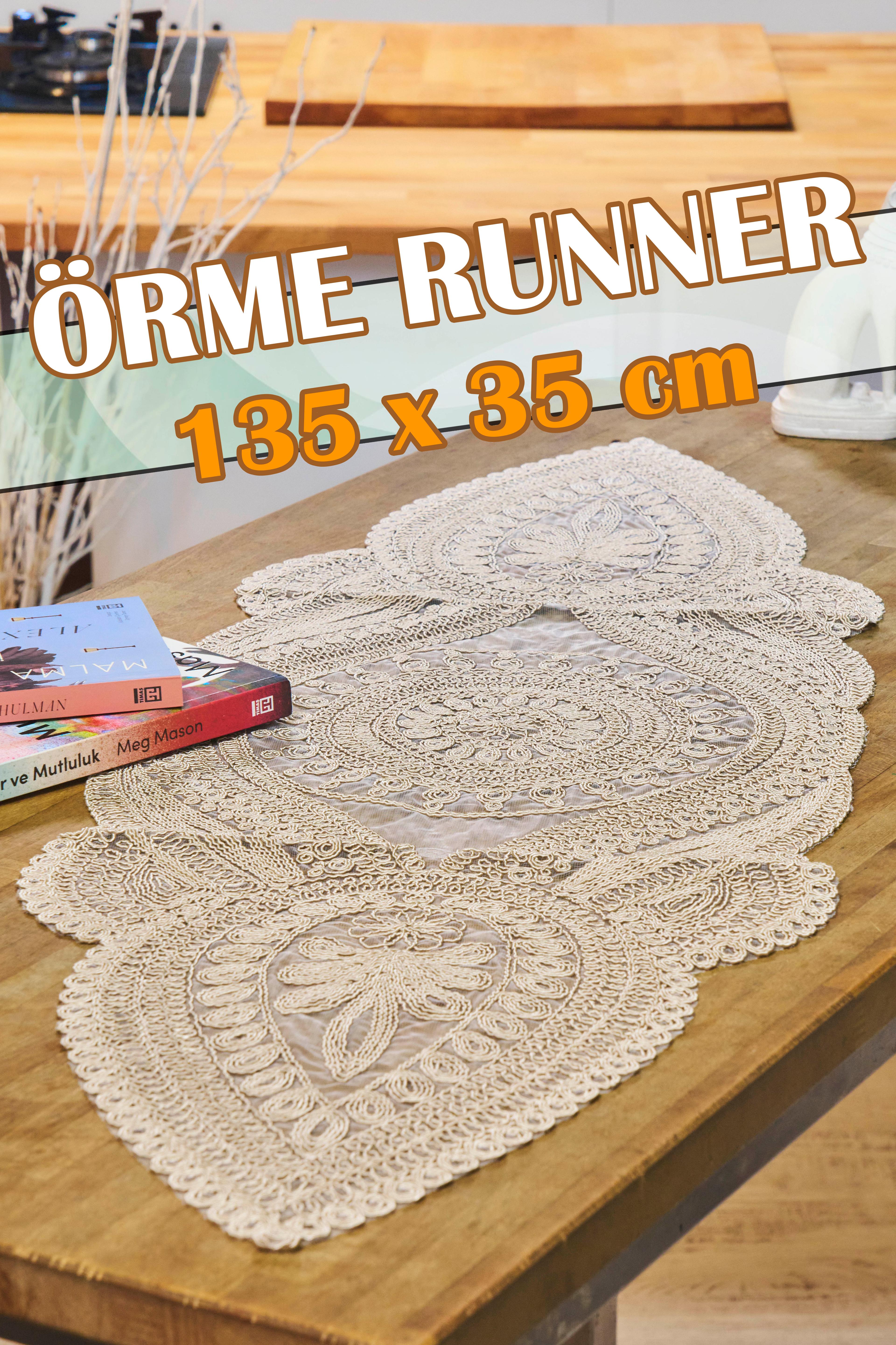 Viyana Örme Tek Runner (135x35 cm) - KAHVE