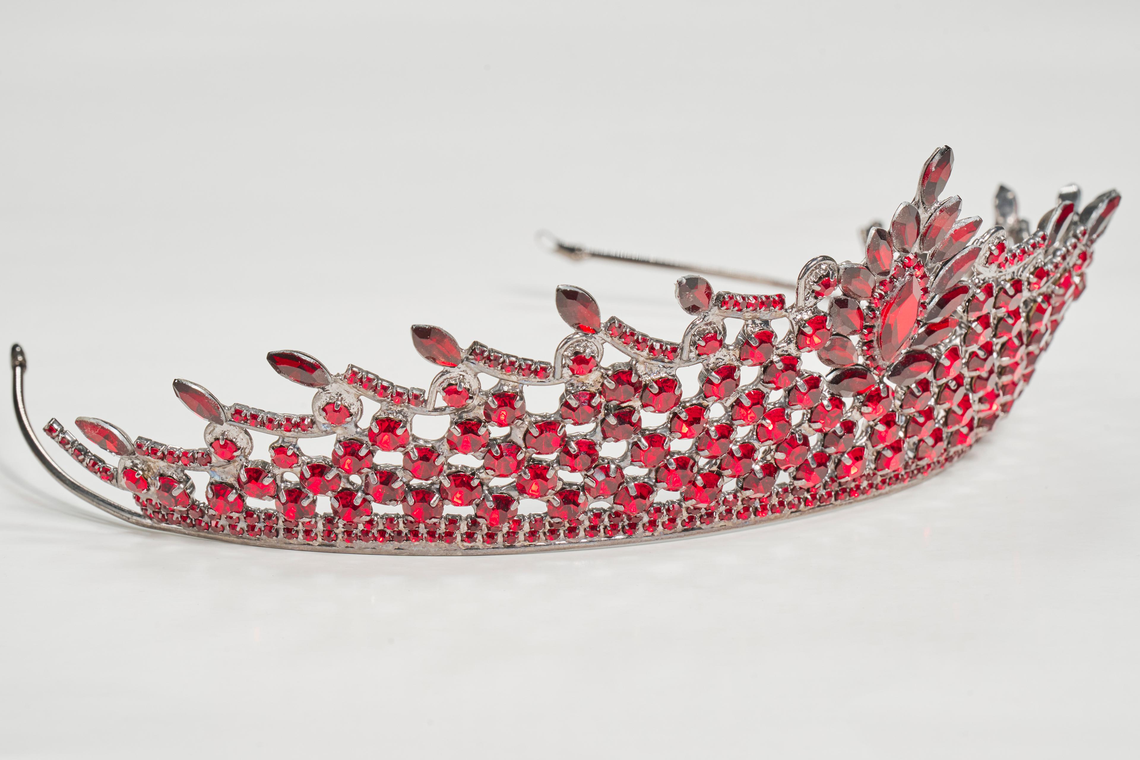 Ruby Gelin Tacı Baş Aksesuarı - BORDO
