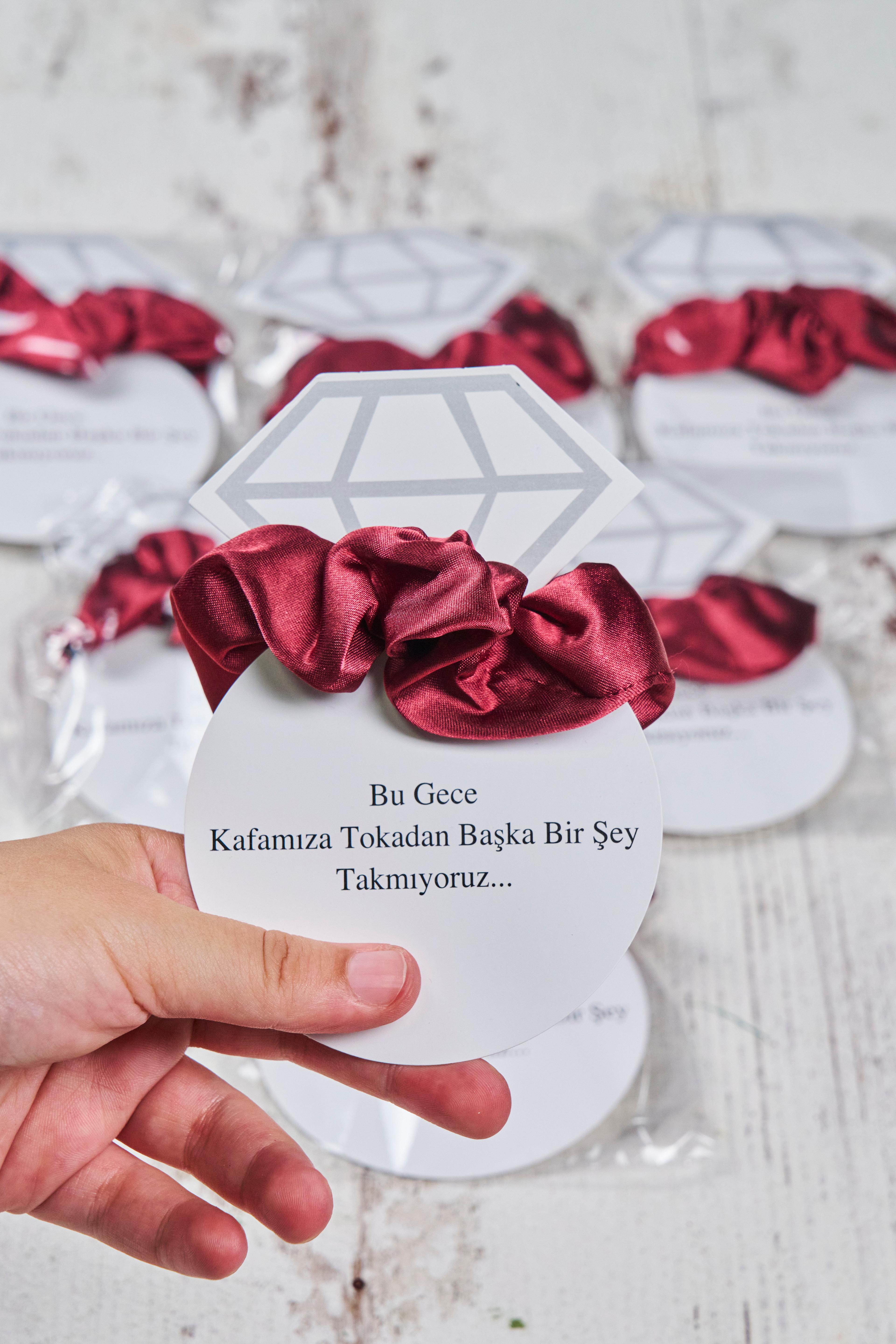 10 Hediyelik Toka - Söz & Nişan & Kına Hediyesi - BORDO