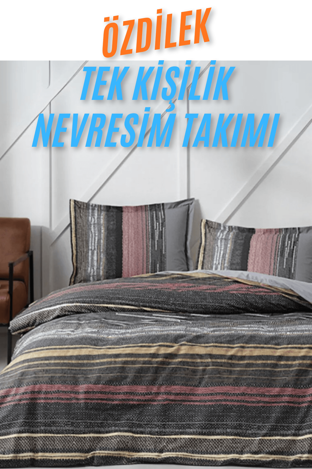 %100 Pamuklu Tek Kişilik Nevresim Takımı (3 Parça) Sınırlı Stok - 10. Model