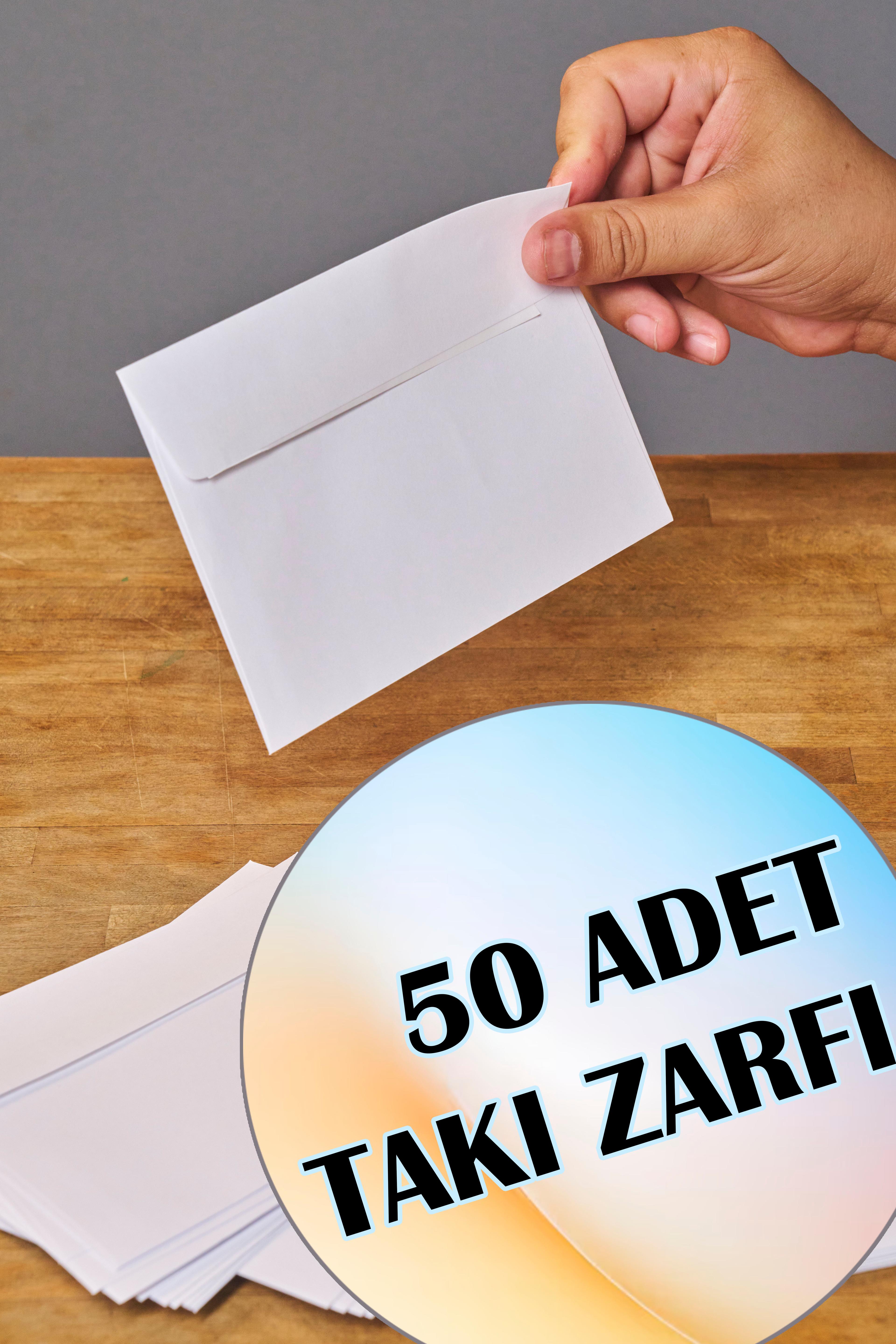 50 Adet Takı Zarfı (16x11 cm) - BEYAZ