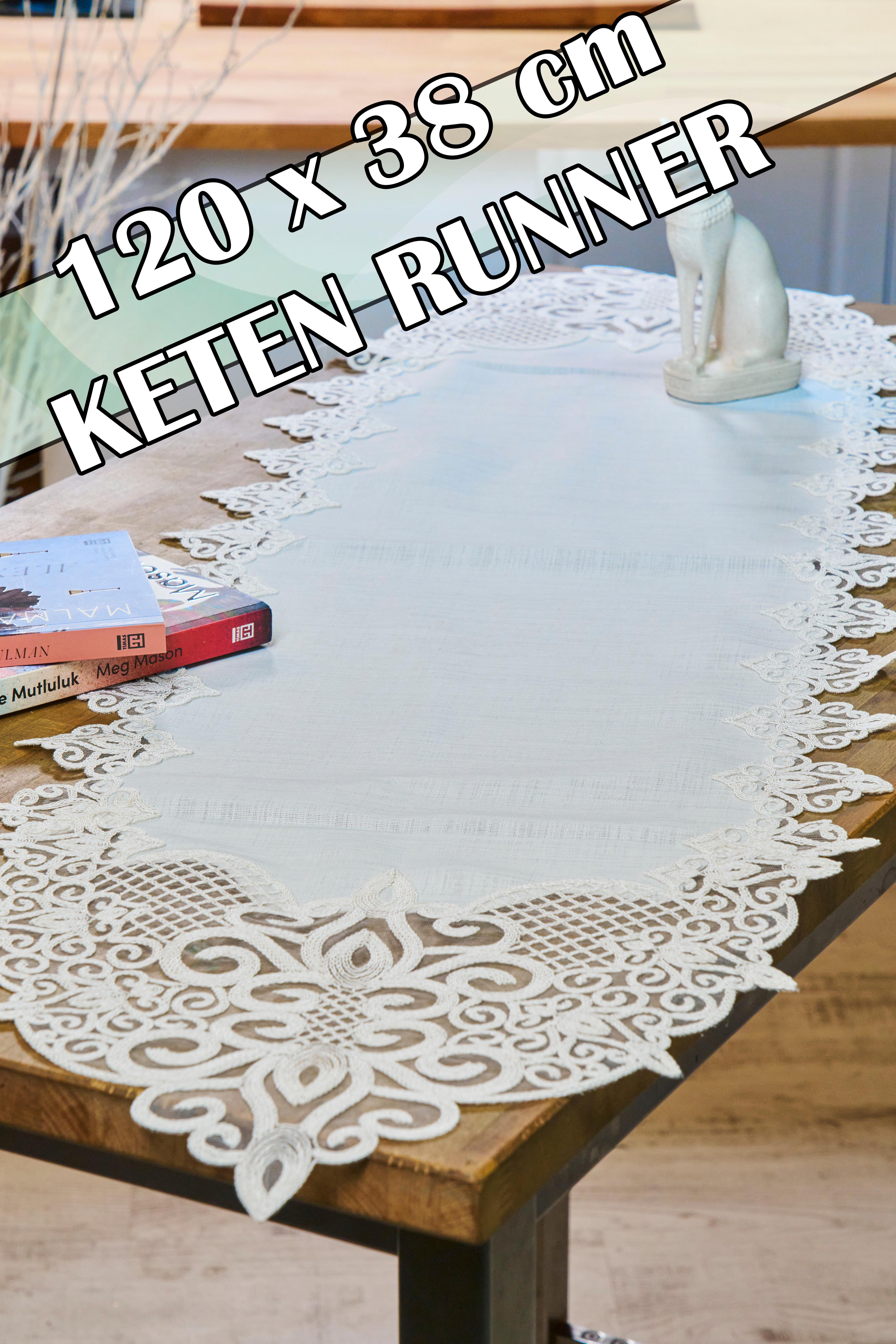 Keten Dantelli Runner (120x38 cm) - 1. Model