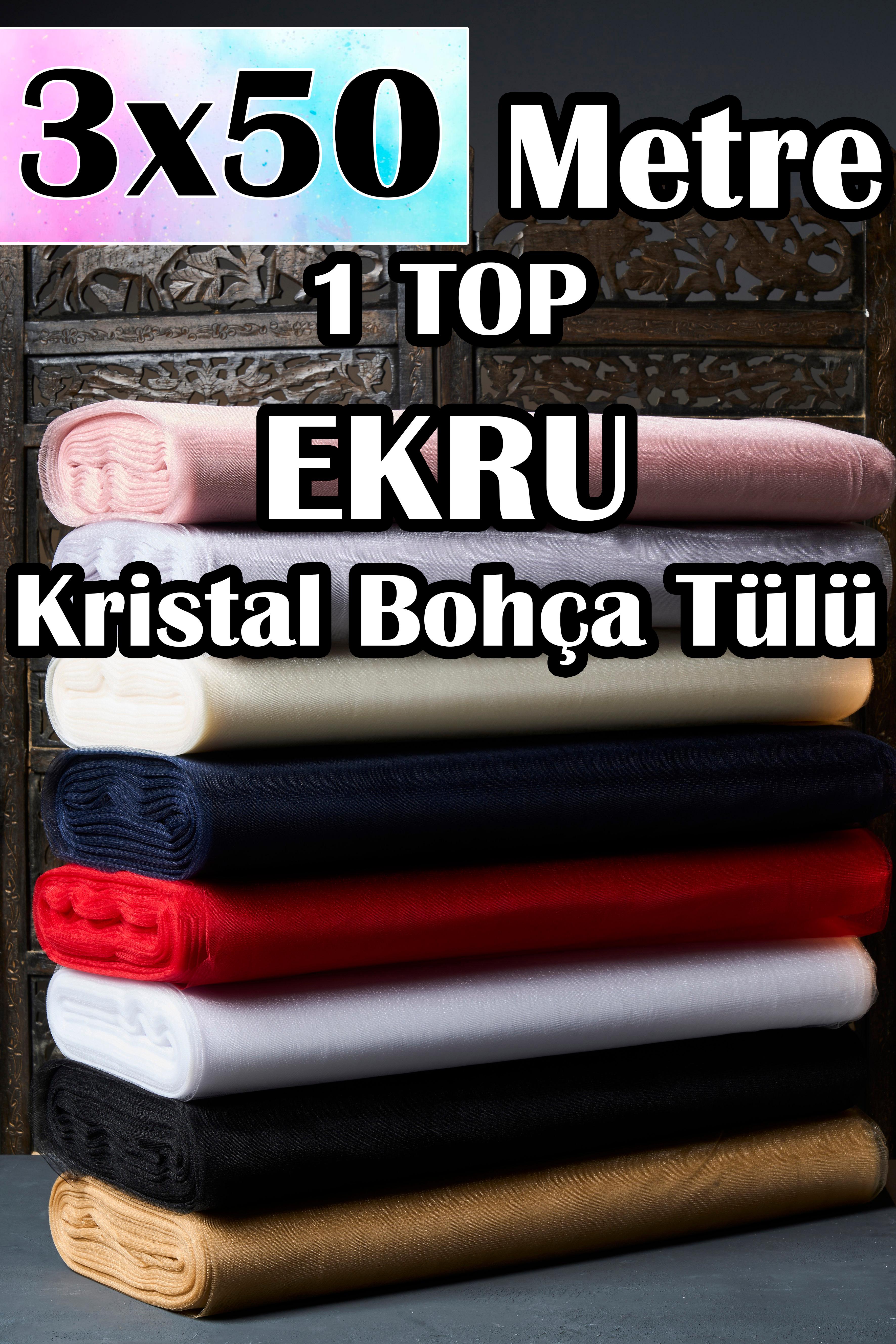 Çok Amaçlı Kristal Tül (Bohça Tülü) 3x50 Metre (1 Top) - EKRU