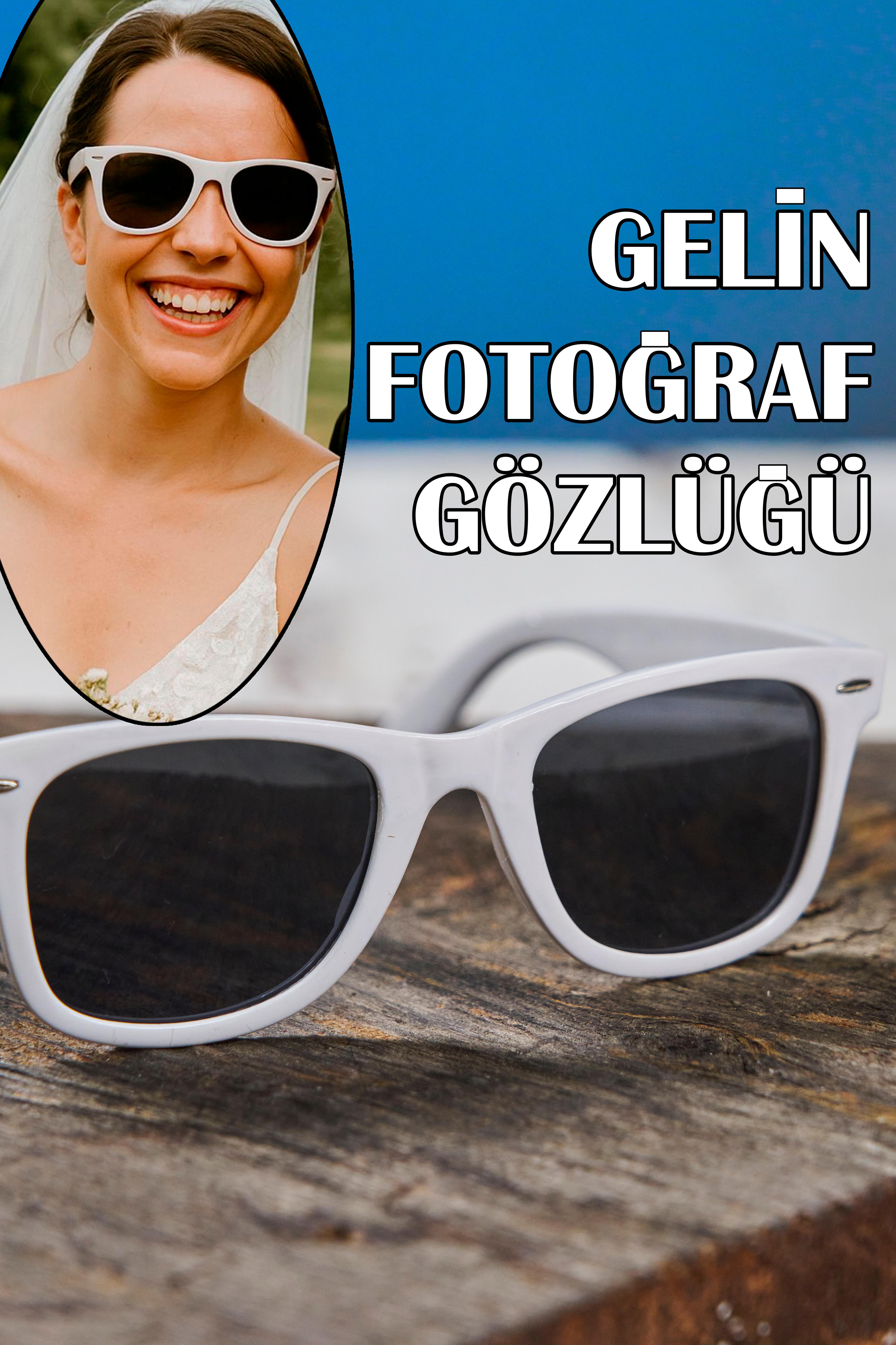 Gelin & Damat Fotoğraf Gözlüğü - BEYAZ
