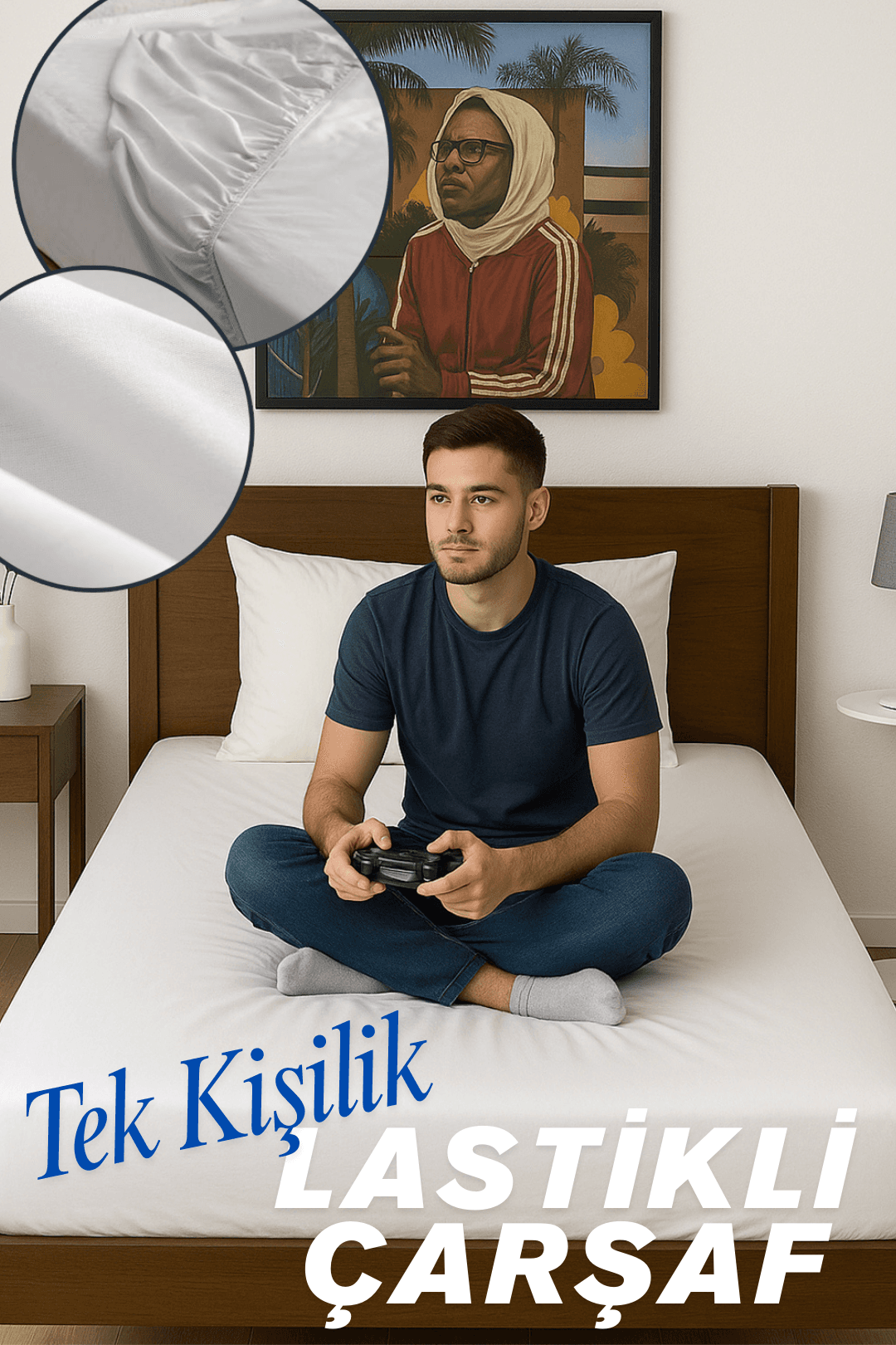 Ranforce Pamuklu Lastikli Çarşaf - Tek Kişilik